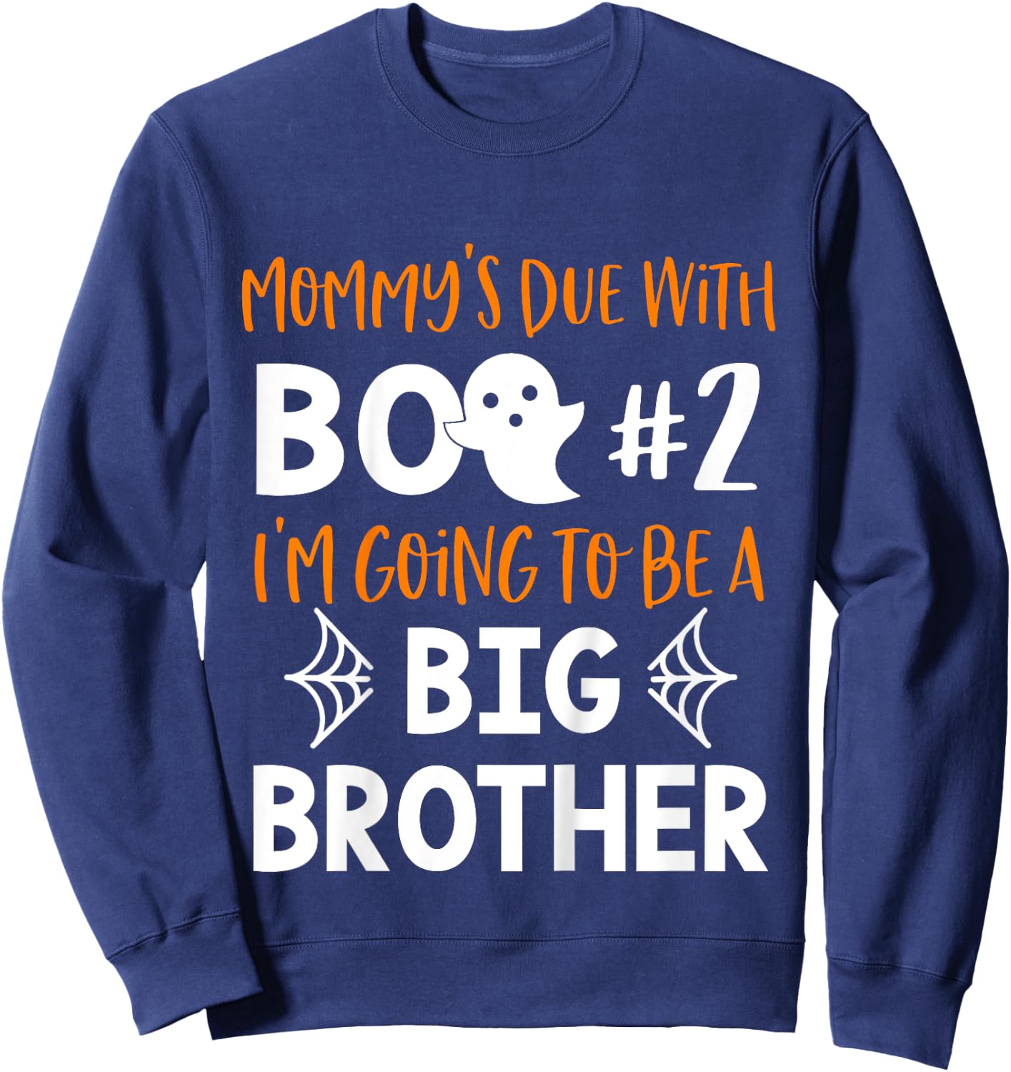 Kids Big Brother Halloween Pregnancy Announcement Boo #2 Sweatshirt - Sweatshirt | Navy