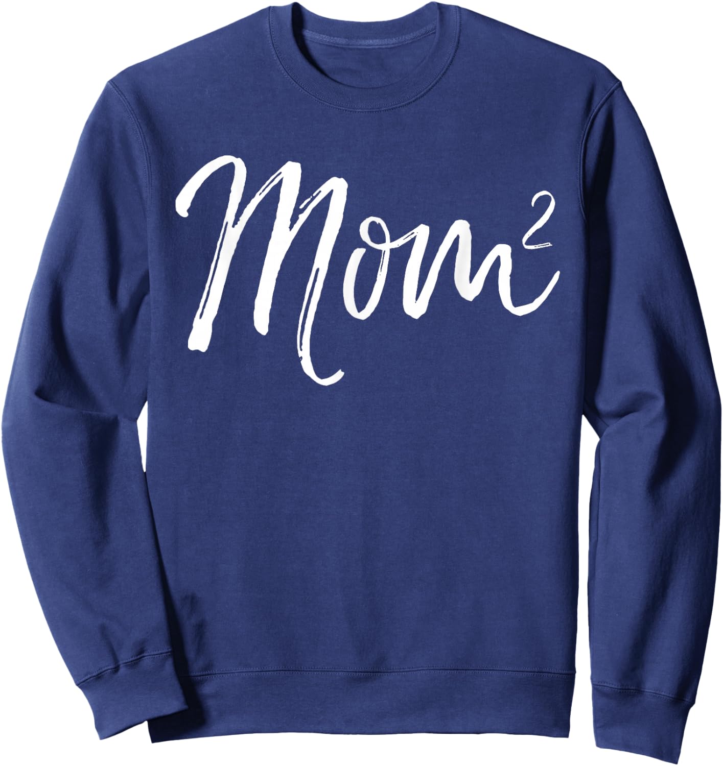 Cute Mom Shirts Mother's Day Gifts Design Studio Women's Mom Squared Cute Twin Mom Second Child Announcement Black Small Classic Fit Short Sleeve Sweatshirt - Sweatshirt | Navy