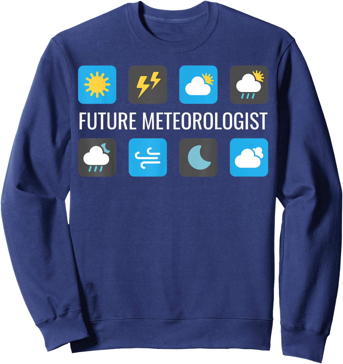 Future Meteorologist Weather Forecast Icons Gift Sweatshirt - Sweatshirt | Navy