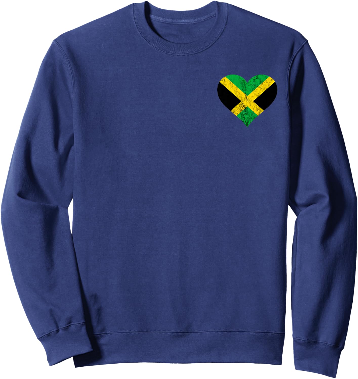 Jamaica Heart Jamaican Pride Caribbean Heritage Flag Sweatshirt - Sweatshirt | Navy