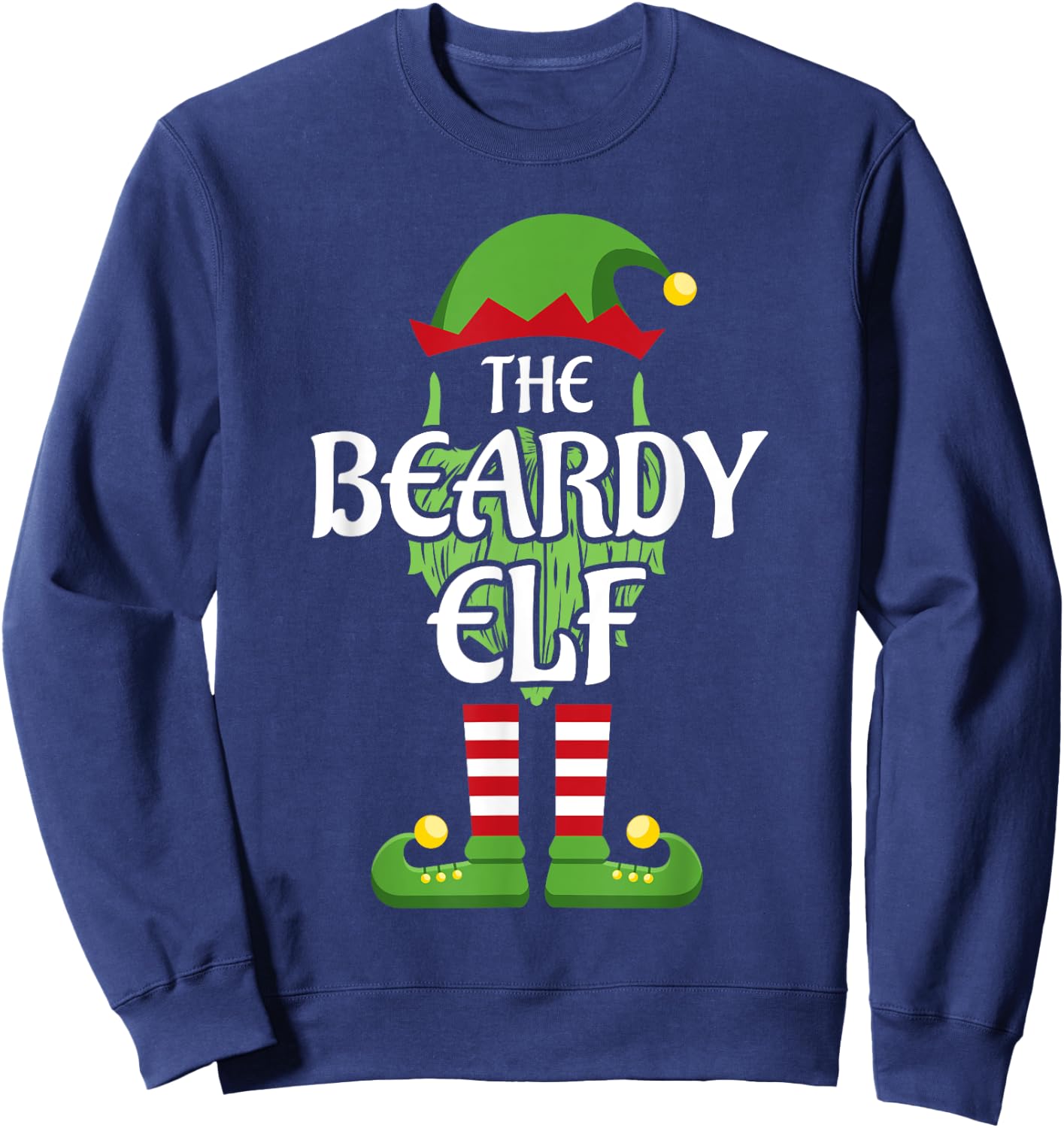 Beardy Elf Family Matching Group Christmas Sweatshirt - Sweatshirt | Navy