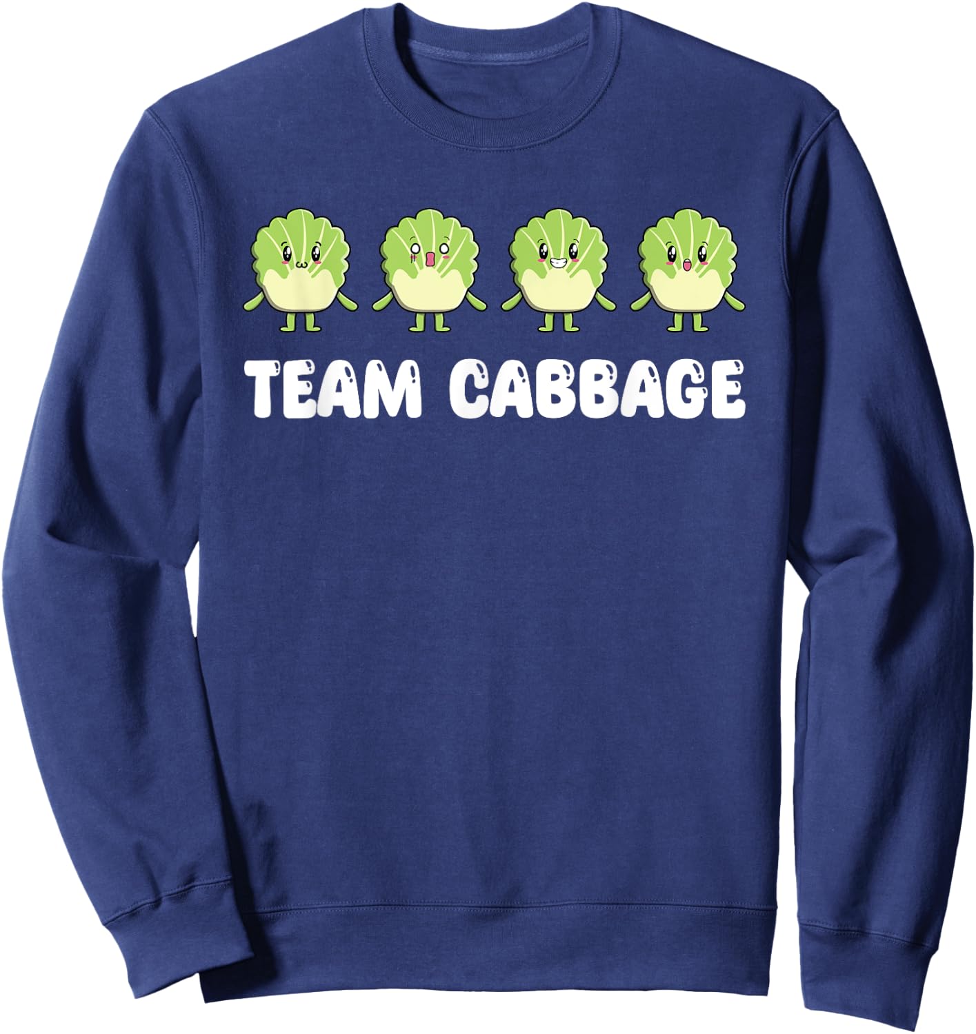 Funny Team Cabbage Costume Love Savoy Cabbage Sweatshirt - Sweatshirt | Navy