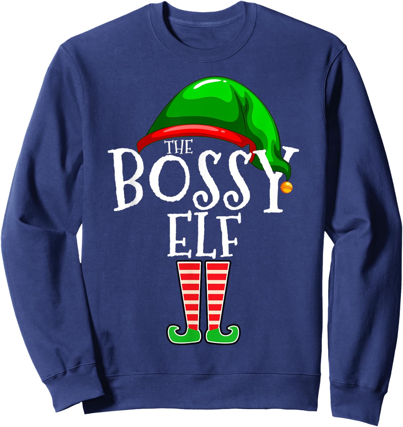 The Bossy Elf Group Matching Family Christmas Sweatshirt - Sweatshirt | Navy
