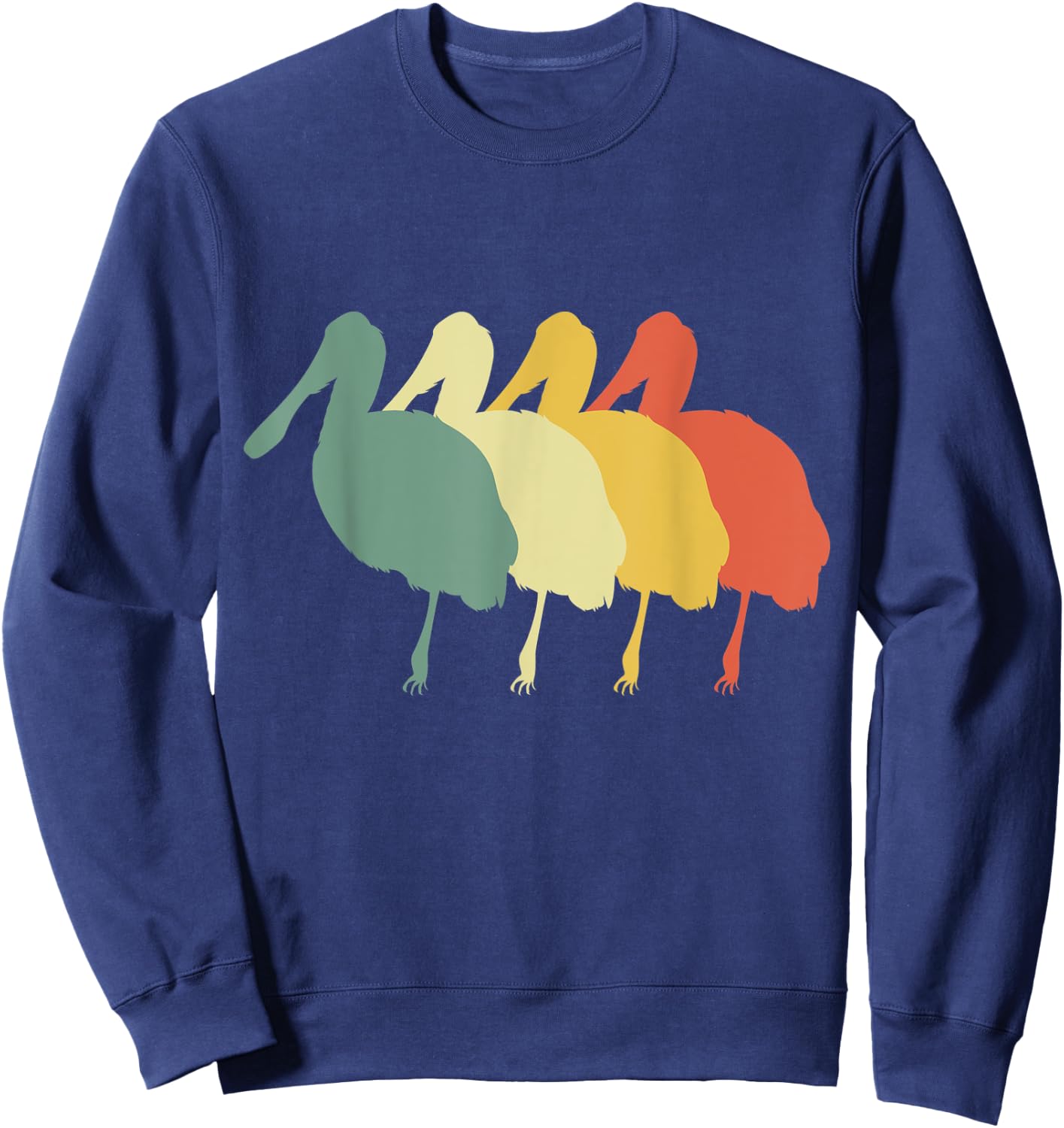Retro Roseate Bird Vintage Roseate Bird Silhouette Bird Sweatshirt - Sweatshirt | Navy
