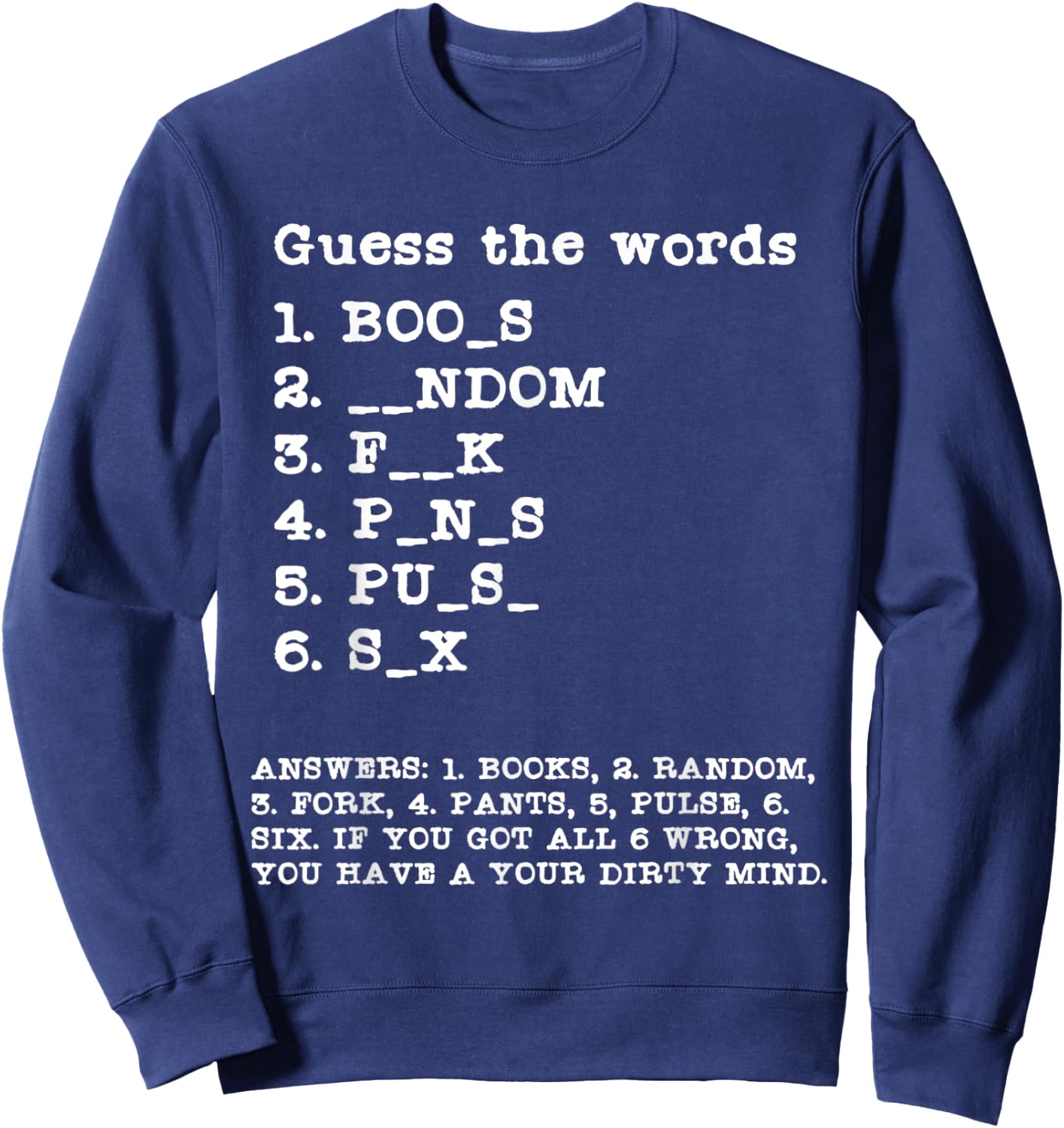 Funny Guess the Words Word Puzzle Word Games Grammer Teacher Sweatshirt - Sweatshirt | Navy