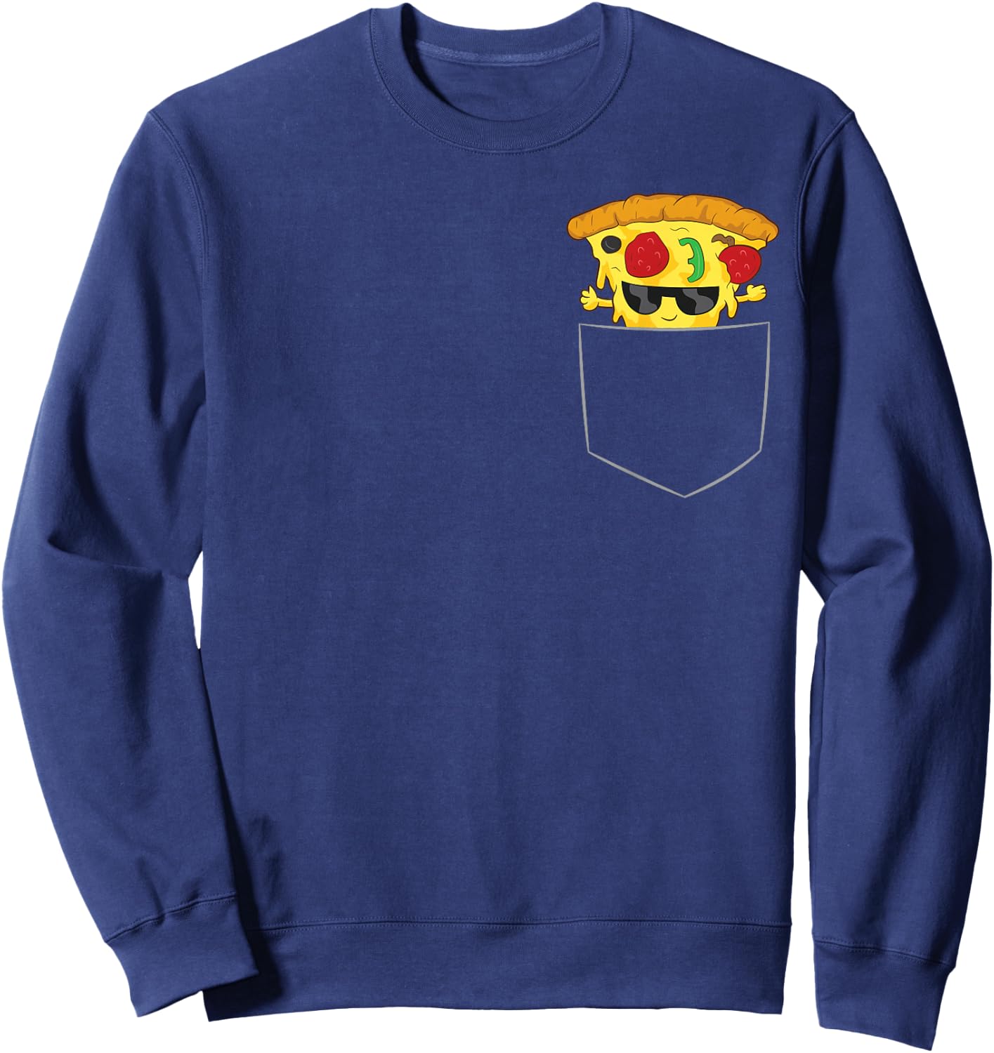 Pizza Love Pizza Piece in Bag Pizza Bag Sweatshirt - Sweatshirt | Navy