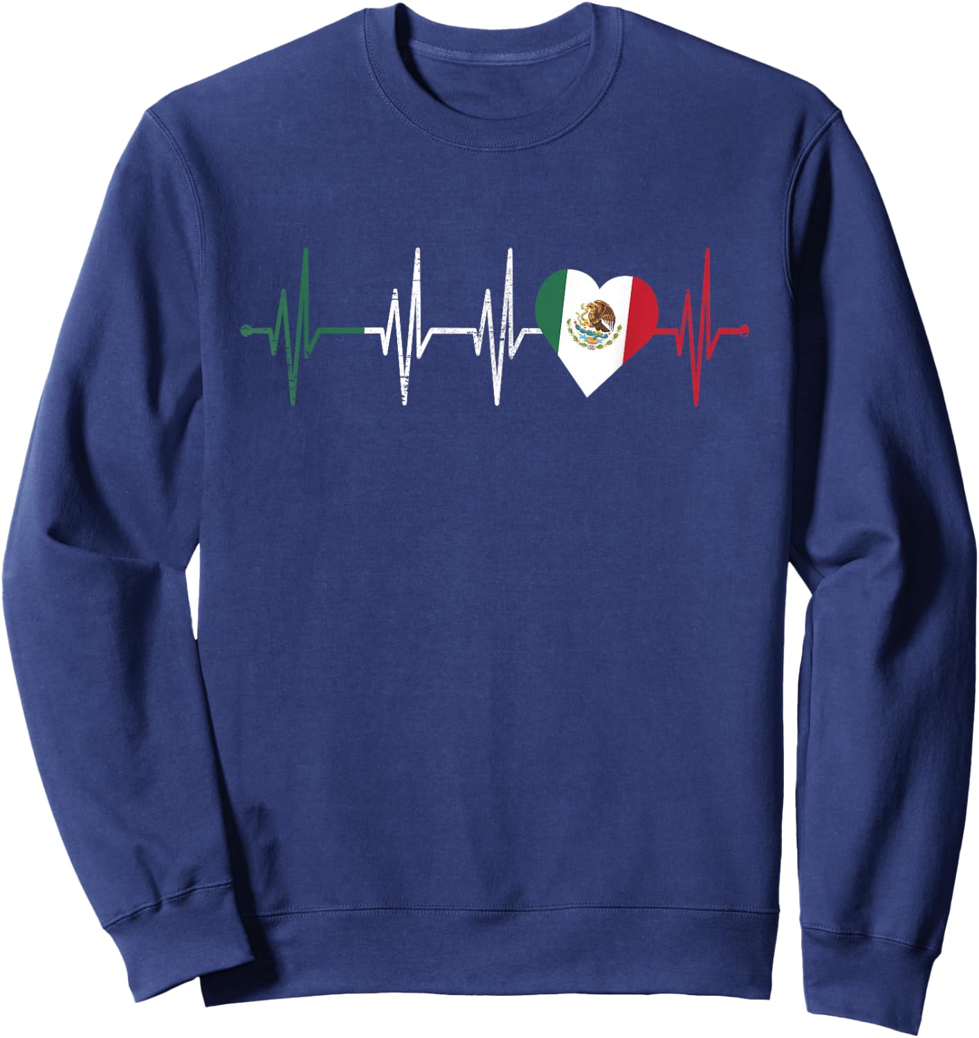 Mexico Heart Pulse Line ECG Heart Rate Women Sweatshirt - Sweatshirt | Navy