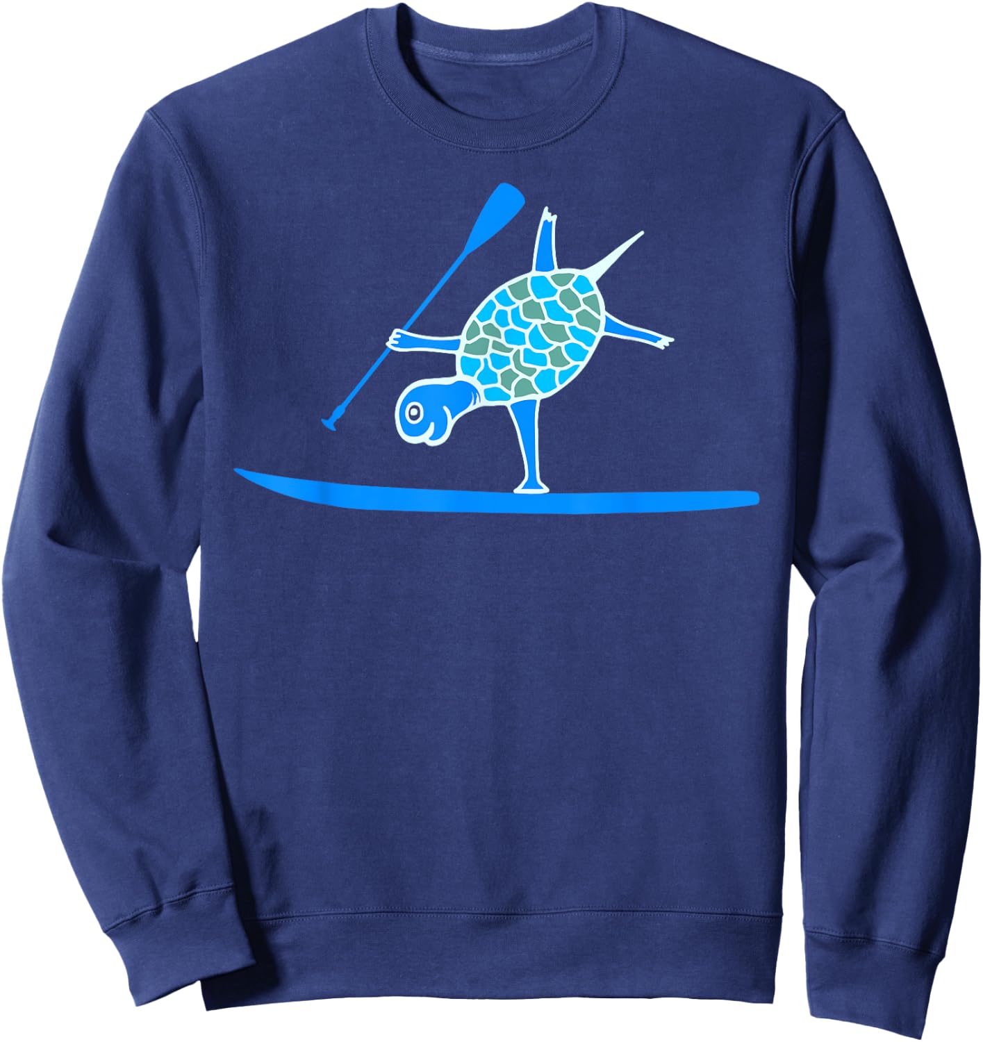 Standup Paddleboarding SUP One Arm Handstand Turtle Paddling Sweatshirt - Sweatshirt | Navy