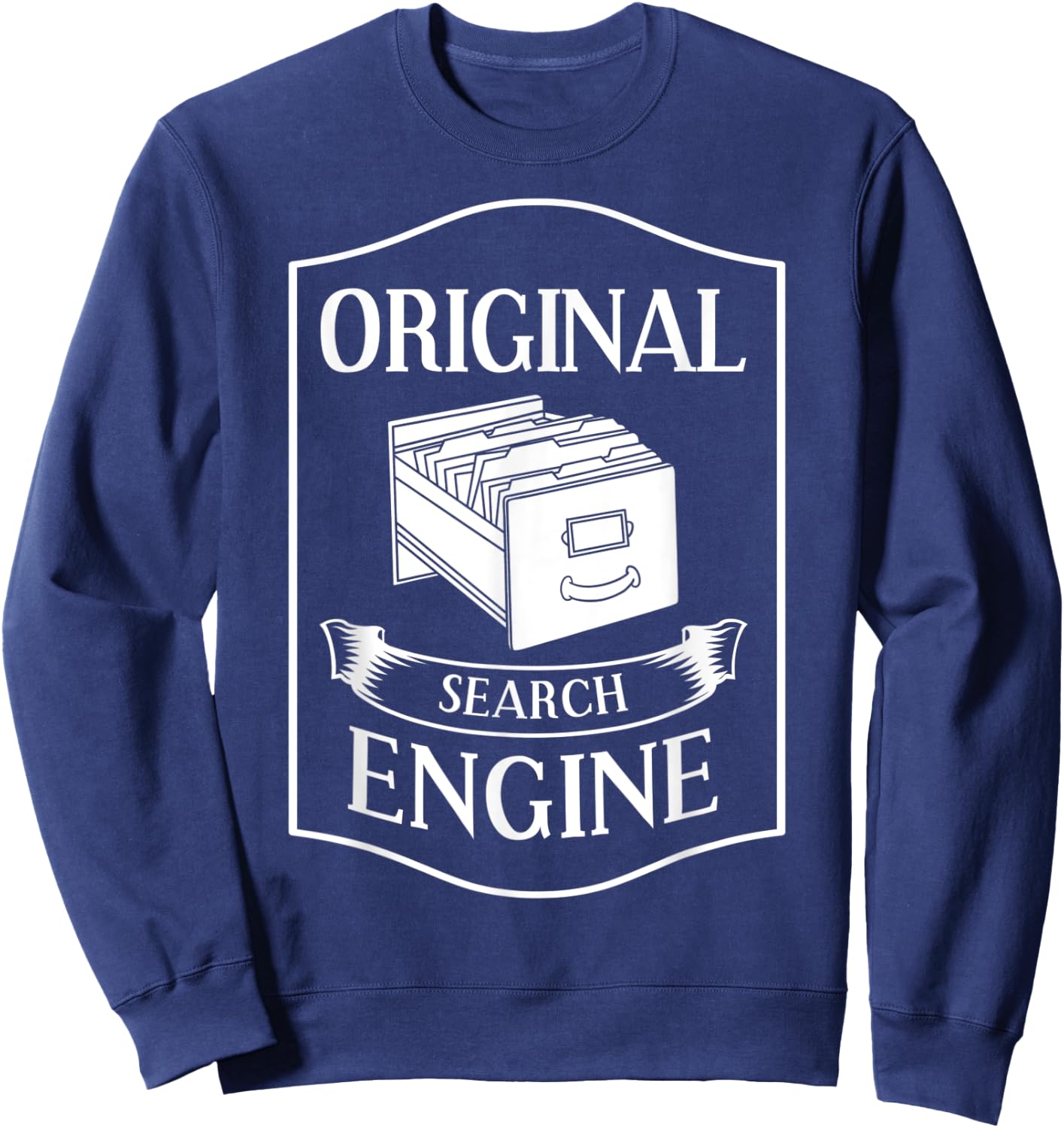 Card Catalog Library Librarian Sweatshirt - Sweatshirt | Navy