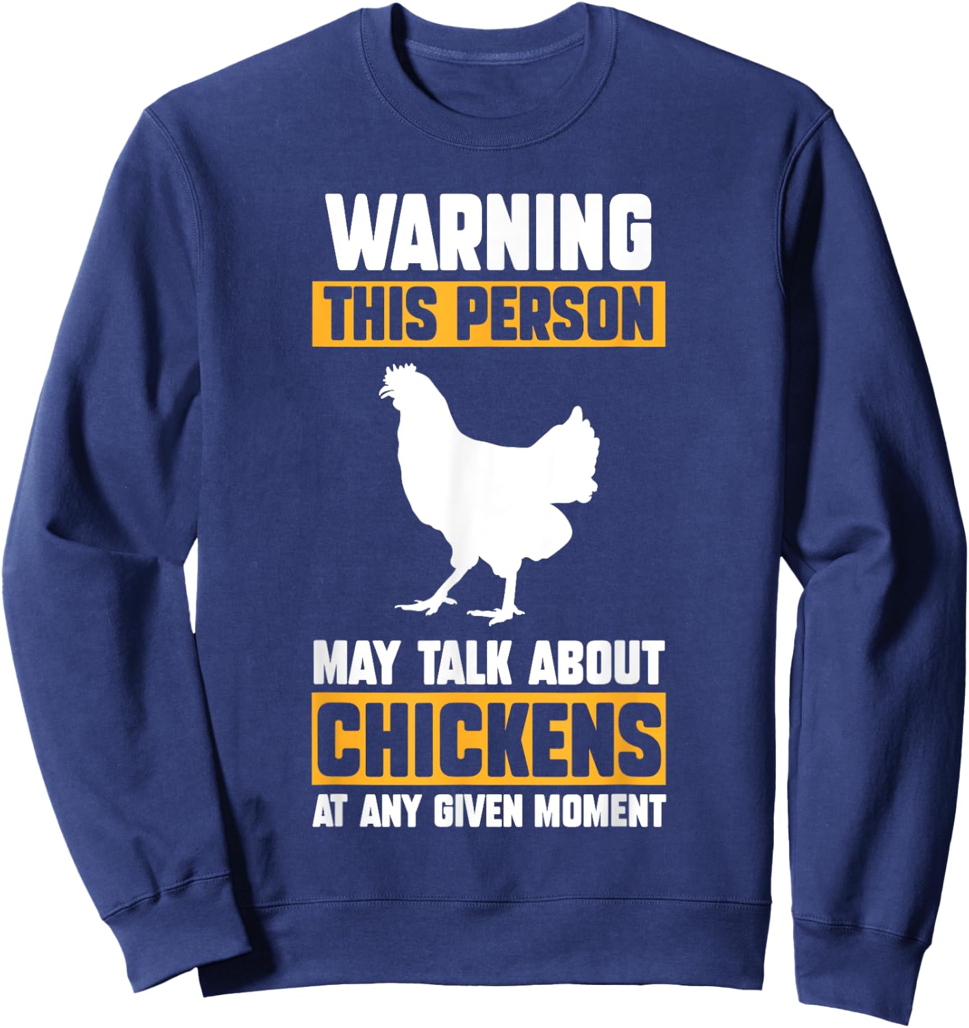 Chicken Farmer Gifts Kids -Adults Chicken Themed Black Small Short Sleeve Modern Chicken Design Lightweight Sweatshirt - Sweatshirt | Navy