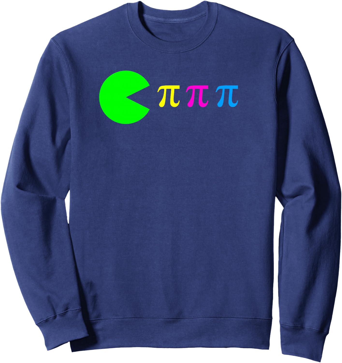Funny Pi Day Math Science Ate Pi Symbol Color Sweatshirt - Sweatshirt | Navy