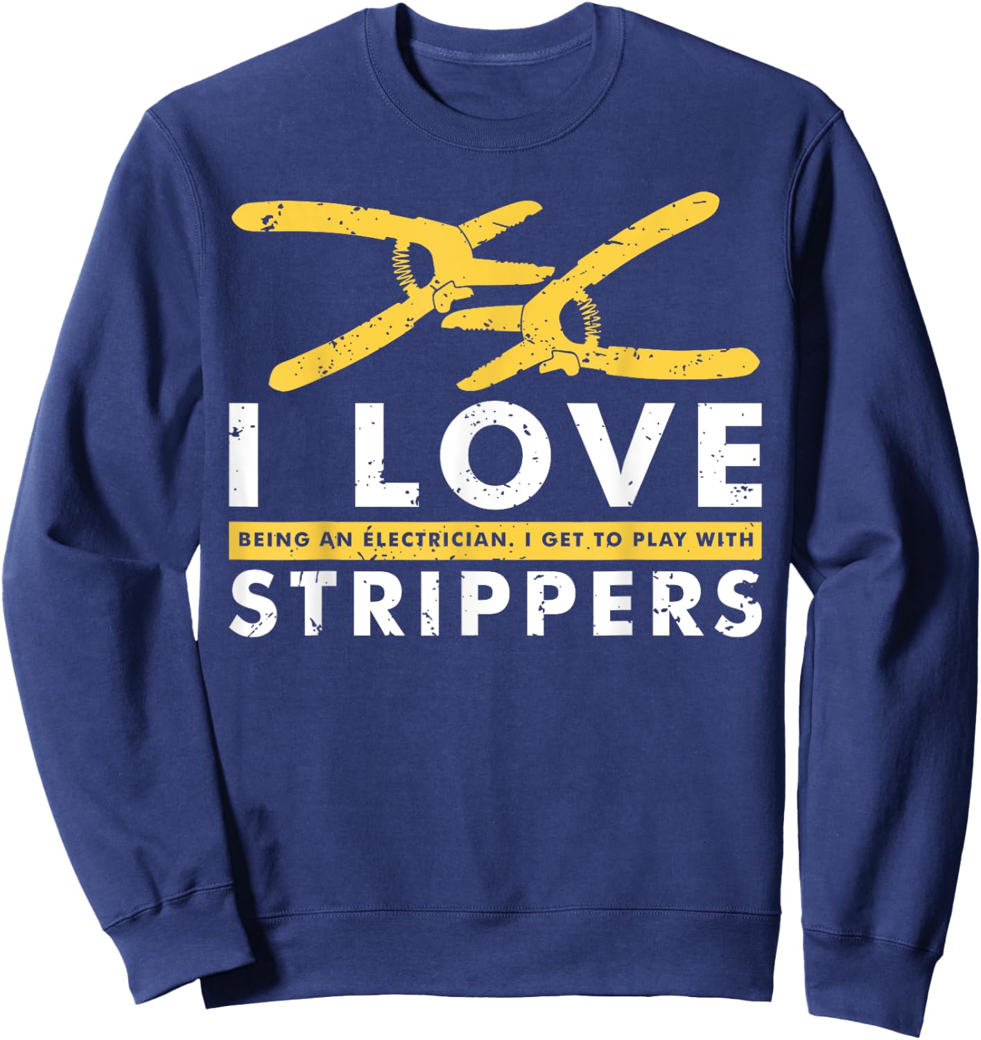 Funny Electrician Art Men Women Lineman Electrical Engineer Sweatshirt - Sweatshirt | Navy