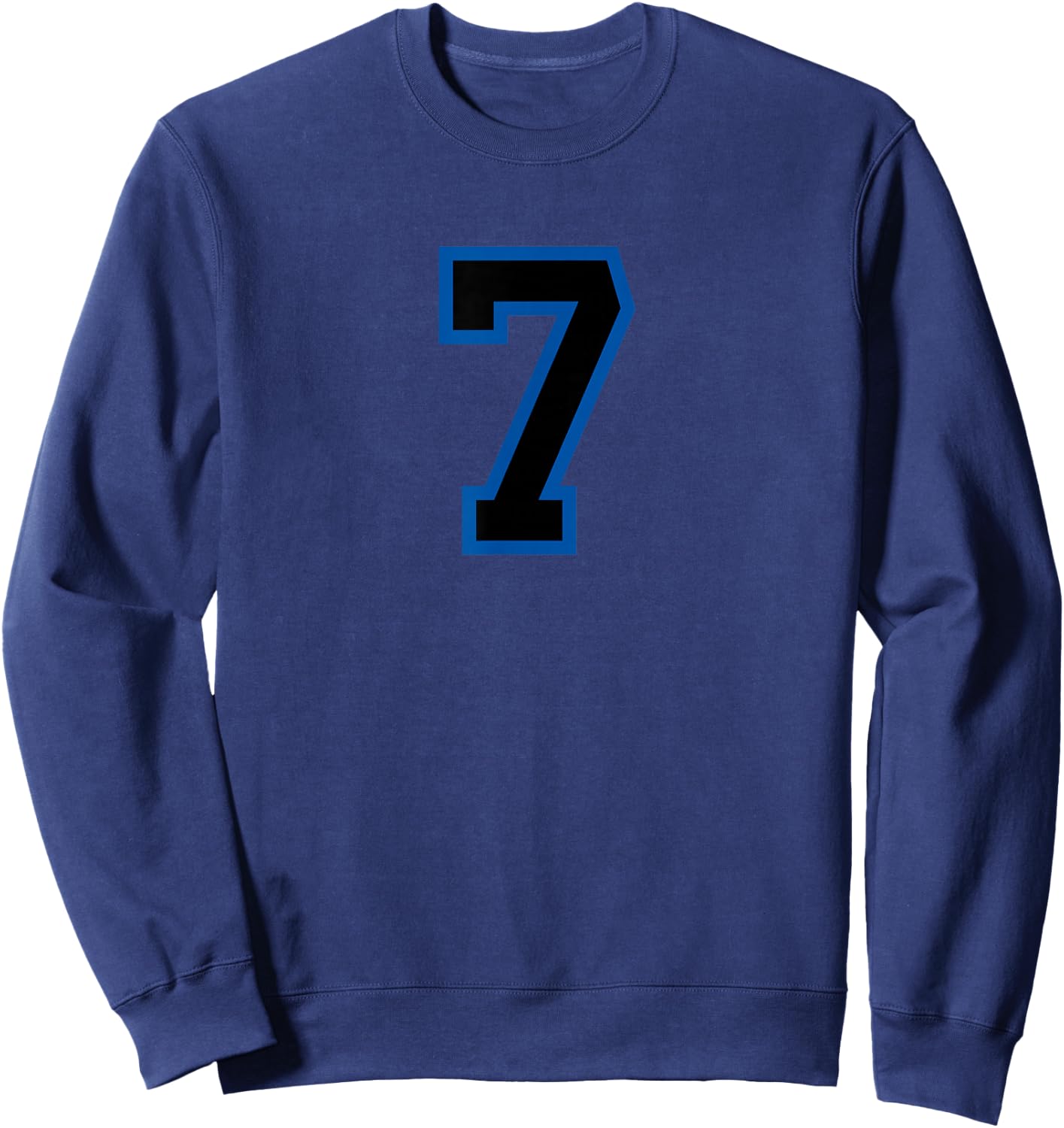 Blue Black Sports Team Number #7 Sweatshirt - Sweatshirt | Navy