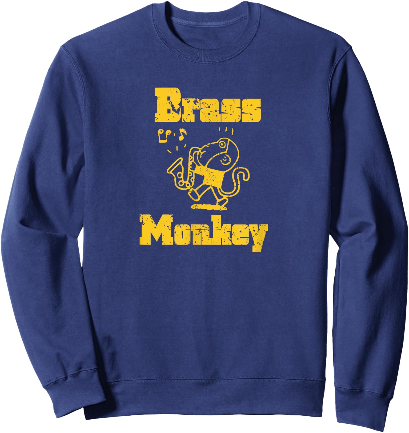 Monkey Playing Musical Instrument Brass Monkey Hip Hop Tops Sweatshirt - Sweatshirt | Navy