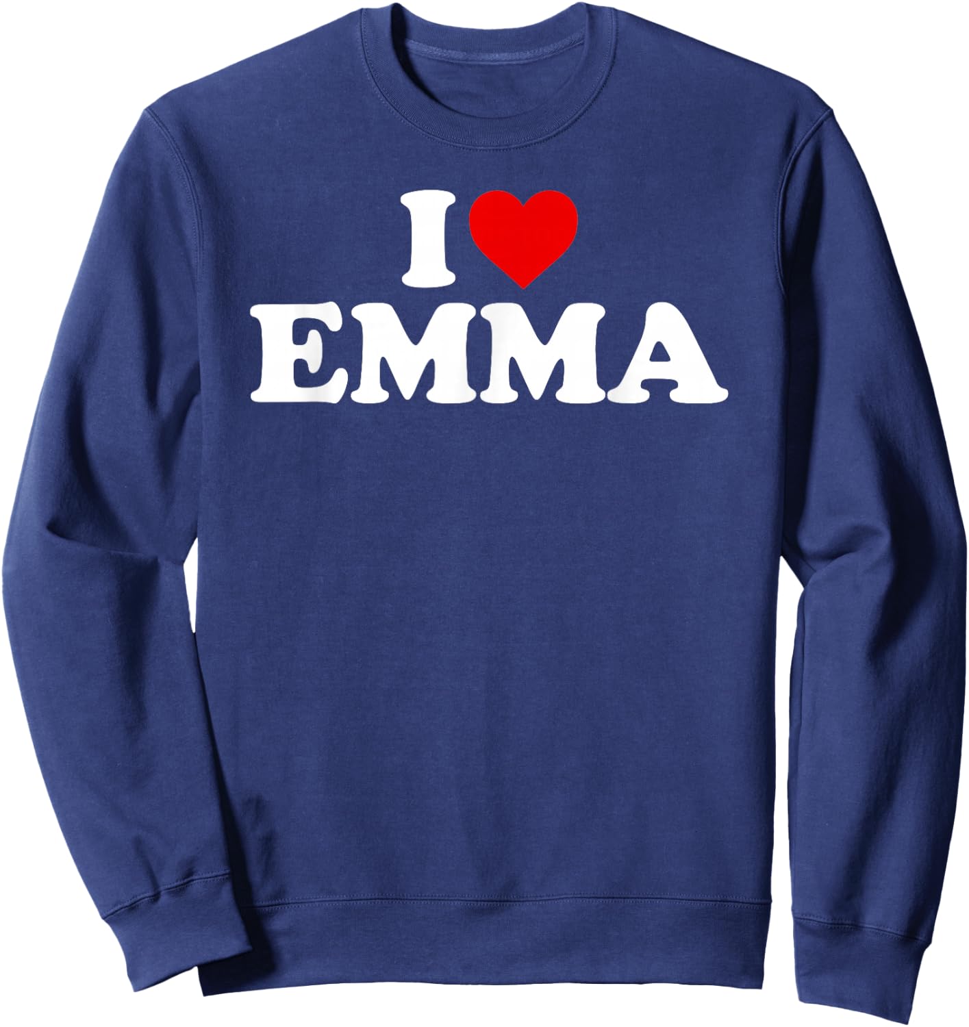I Love Emma - Heart Sweatshirt - Sweatshirt | Navy