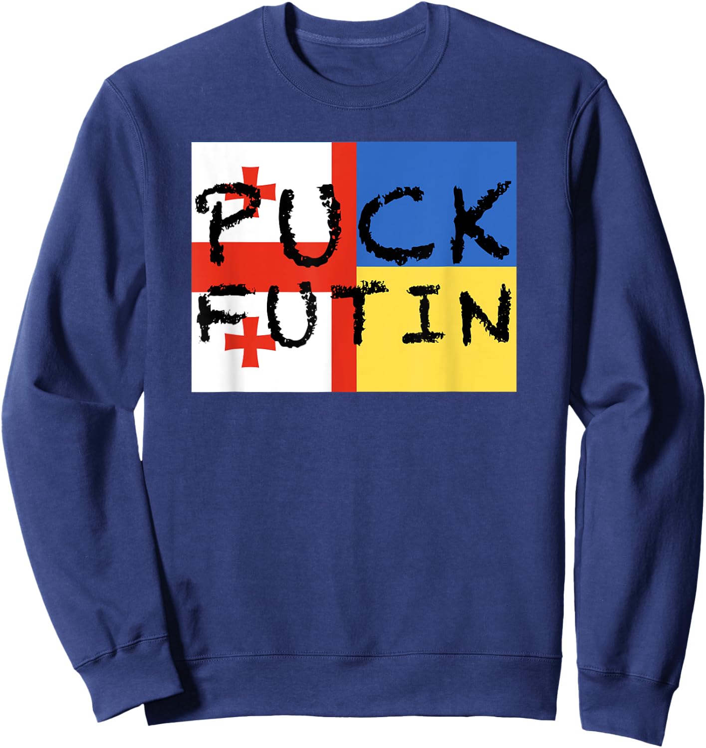 Georgian-Ukrainian flag - friendly countries Sweatshirt - Sweatshirt | Navy