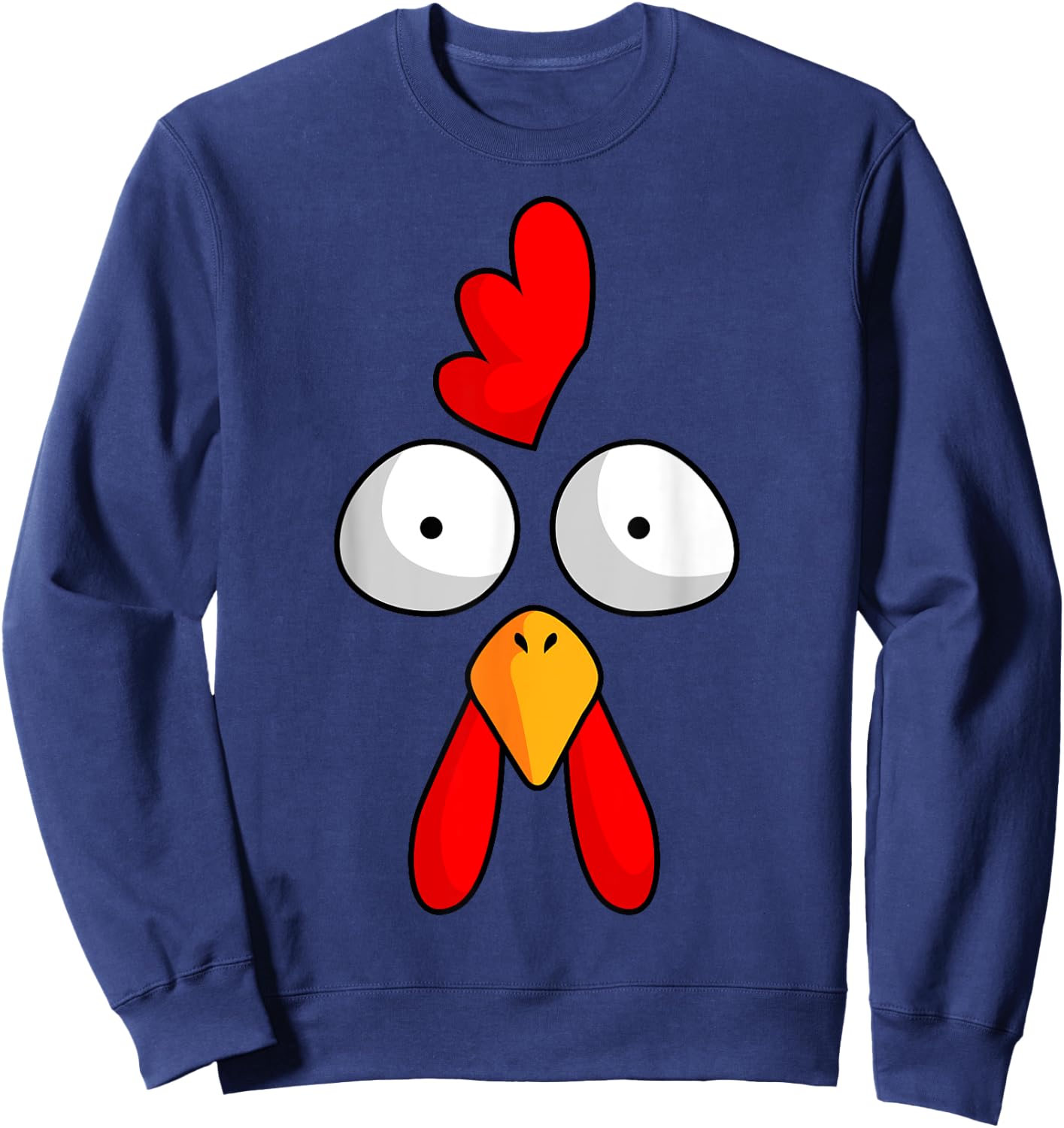 Chicken Face Rooster Halloween Costume Farm Poultry Sweatshirt - Sweatshirt | Navy