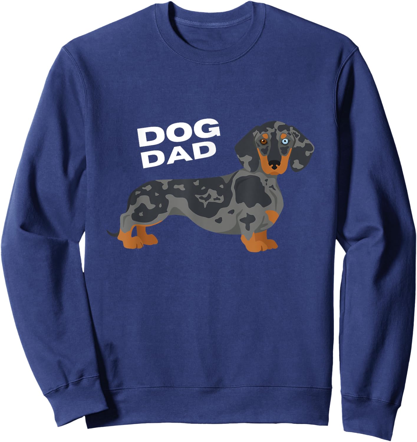 Dapple Dachshund Dog Dad Man Men Sweatshirt - Sweatshirt | Navy