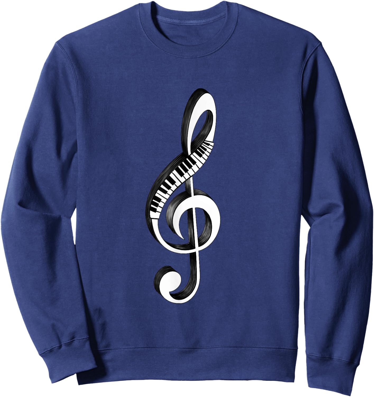 Cool Piano Art Men Women Musical Notes Piano Player Treble Sweatshirt - Sweatshirt | Navy