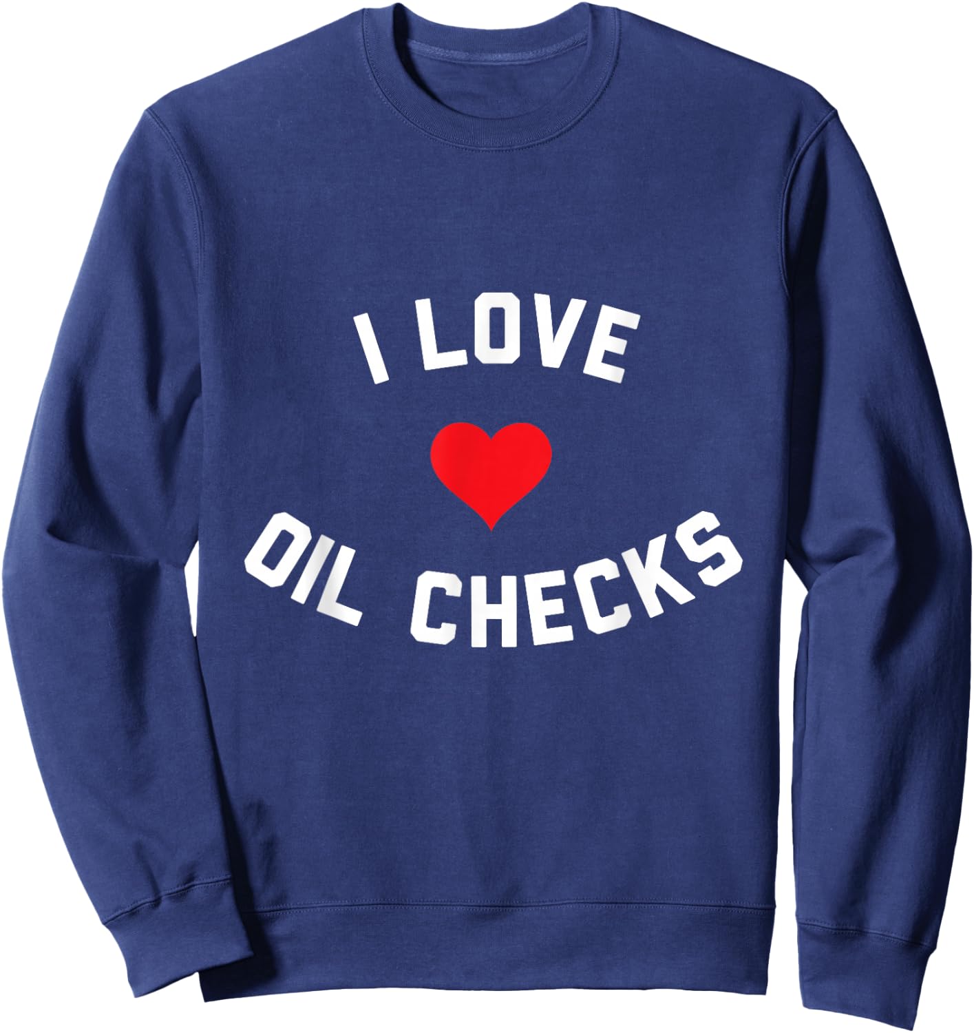 I Love Oil Checks Sweatshirt - Sweatshirt | Navy