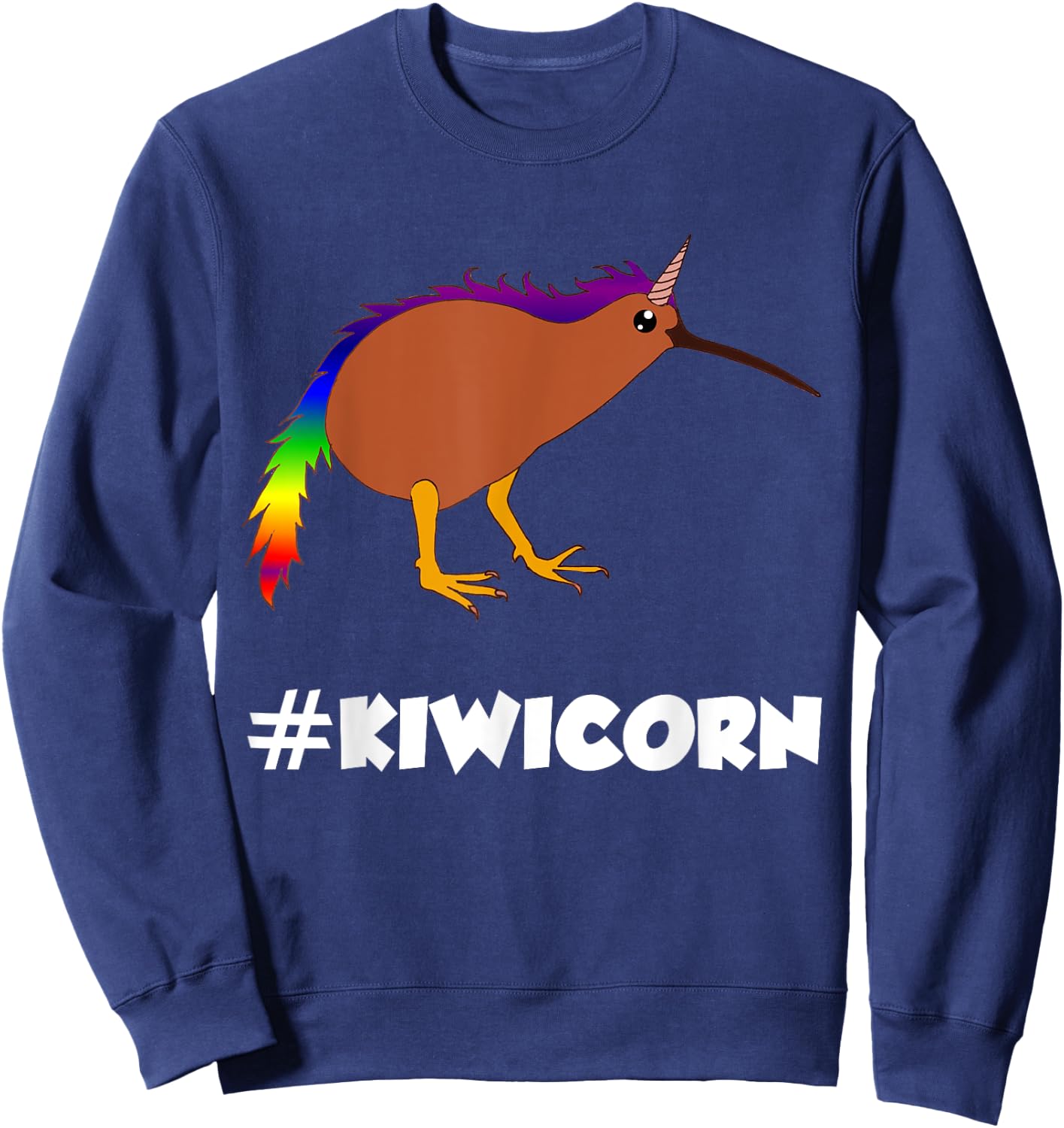 Kiwicorn New Zealand Kiwi Unicorn Funny Kids Sweatshirt - Sweatshirt | Navy