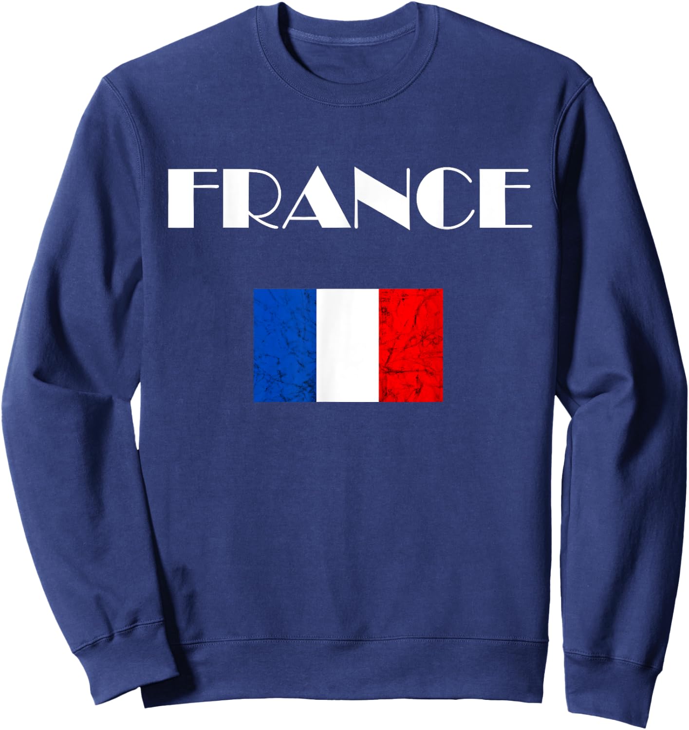 France Flag French Roots French Pride Vintage French Flag Sweatshirt - Sweatshirt | Navy