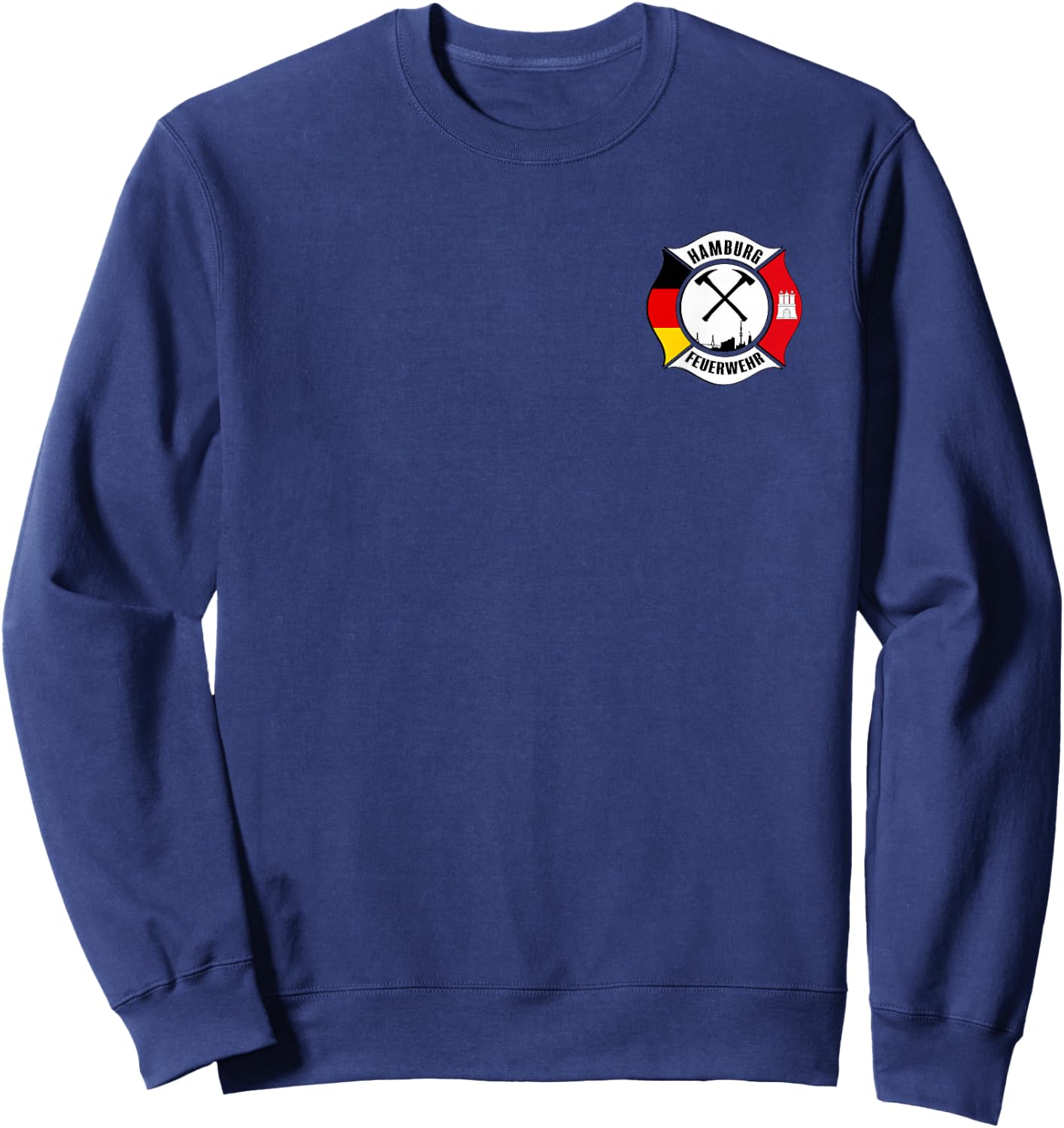 Hamburg Germany Fire Rescue Department Fireman Uniform Flag Sweatshirt - Sweatshirt | Navy