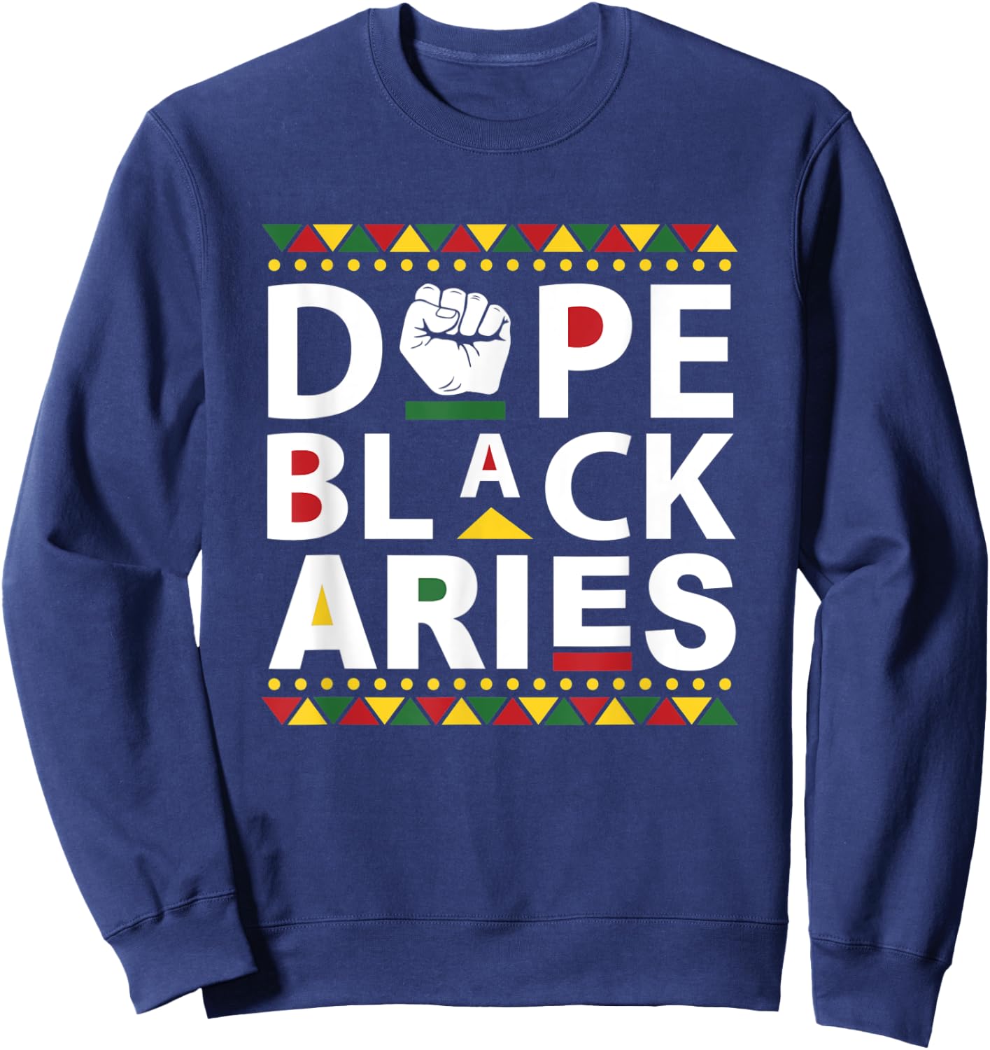 African American Aries, Black Man Black Woman Melanin Aries Sweatshirt - Sweatshirt | Navy