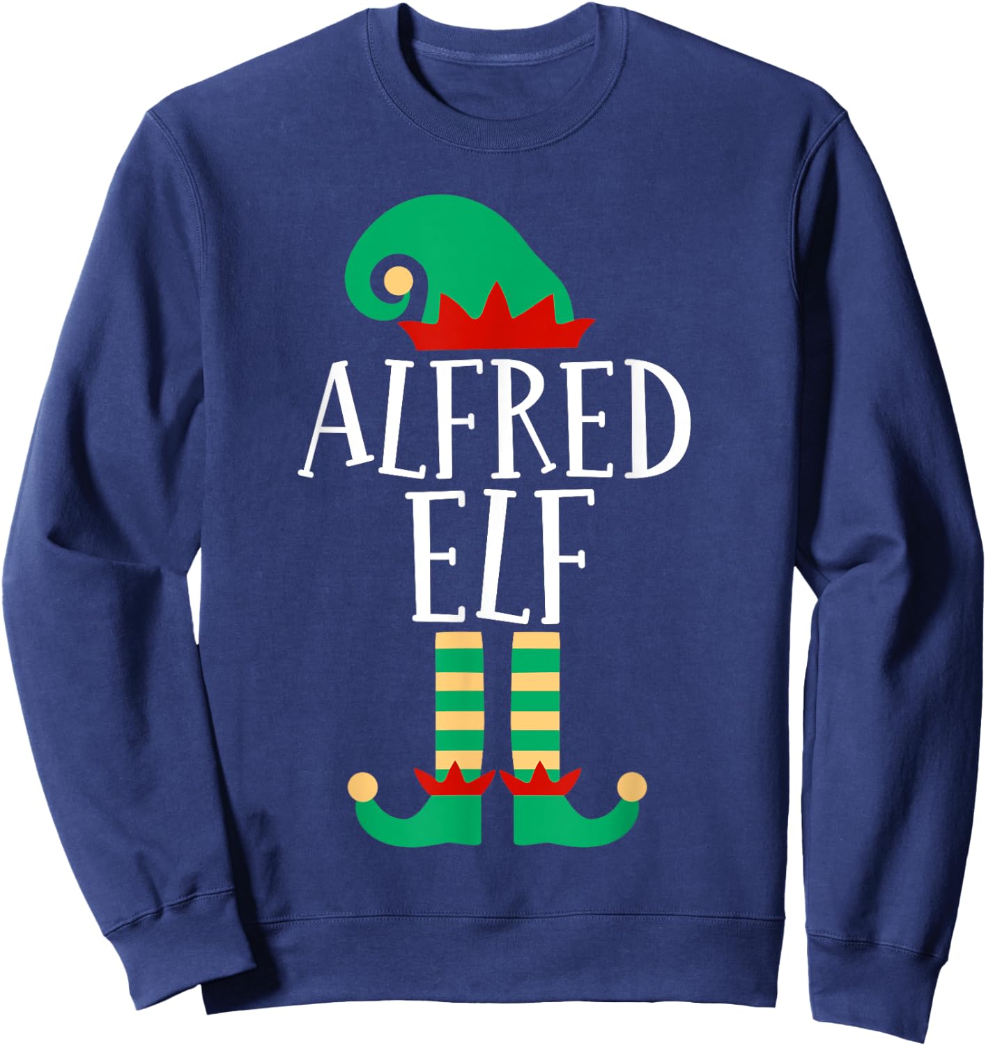 The Alfred Elf Funny Family Matching Christmas Pajamas Sweatshirt - Sweatshirt | Navy