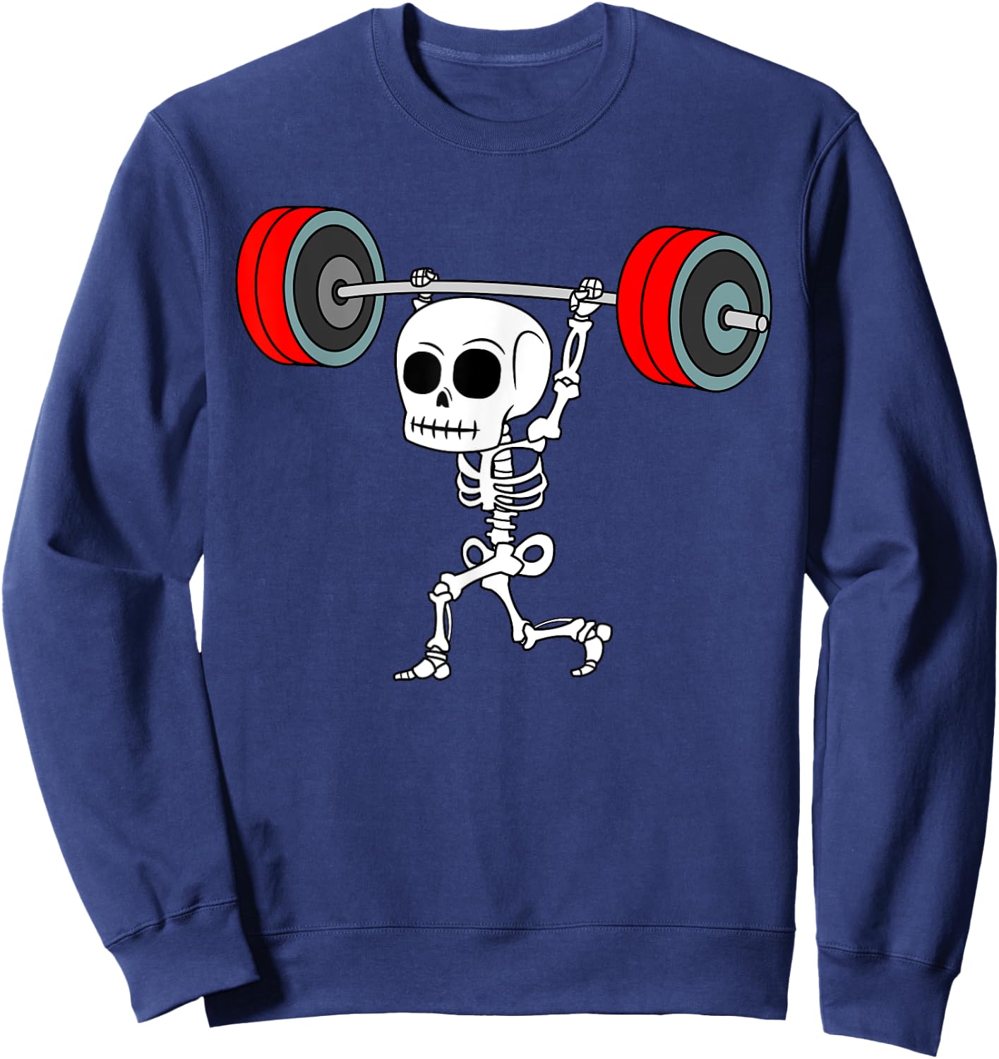 Weightlifting Skeleton Halloween Fitness Gym Workout Costume Sweatshirt - Sweatshirt | Navy