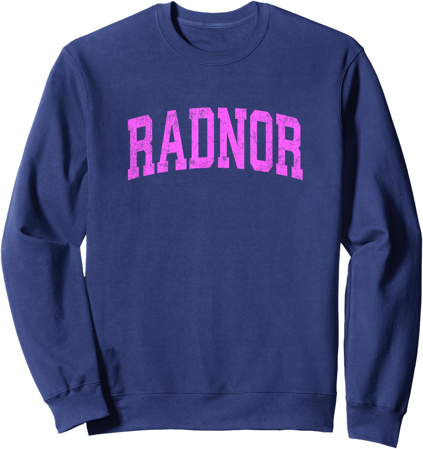 Radnor Pennsylvania PA Vintage Athletic Sports Pink Design Sweatshirt - Sweatshirt | Navy