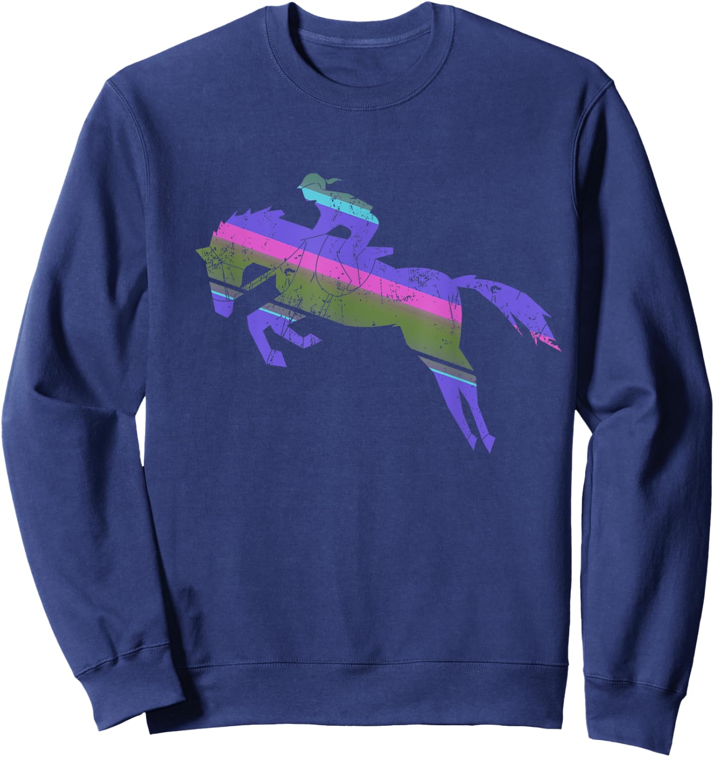 English Horse Riding Shirt | Girl Riding Horse Sweatshirt - Sweatshirt | Navy