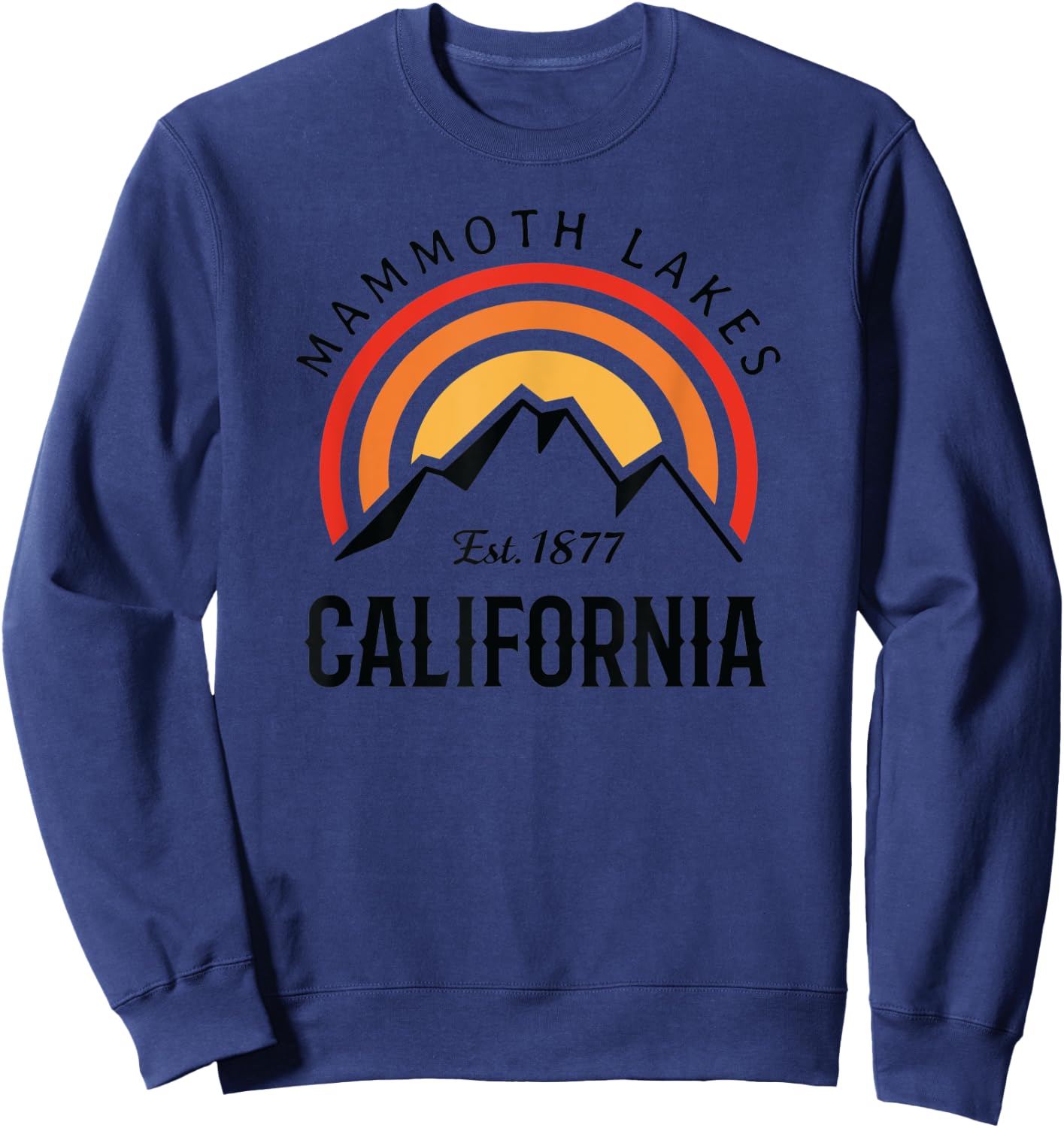 Mammoth Lakes California Sierra Nevada Mountain Retro Sunset Sweatshirt - Sweatshirt | Navy