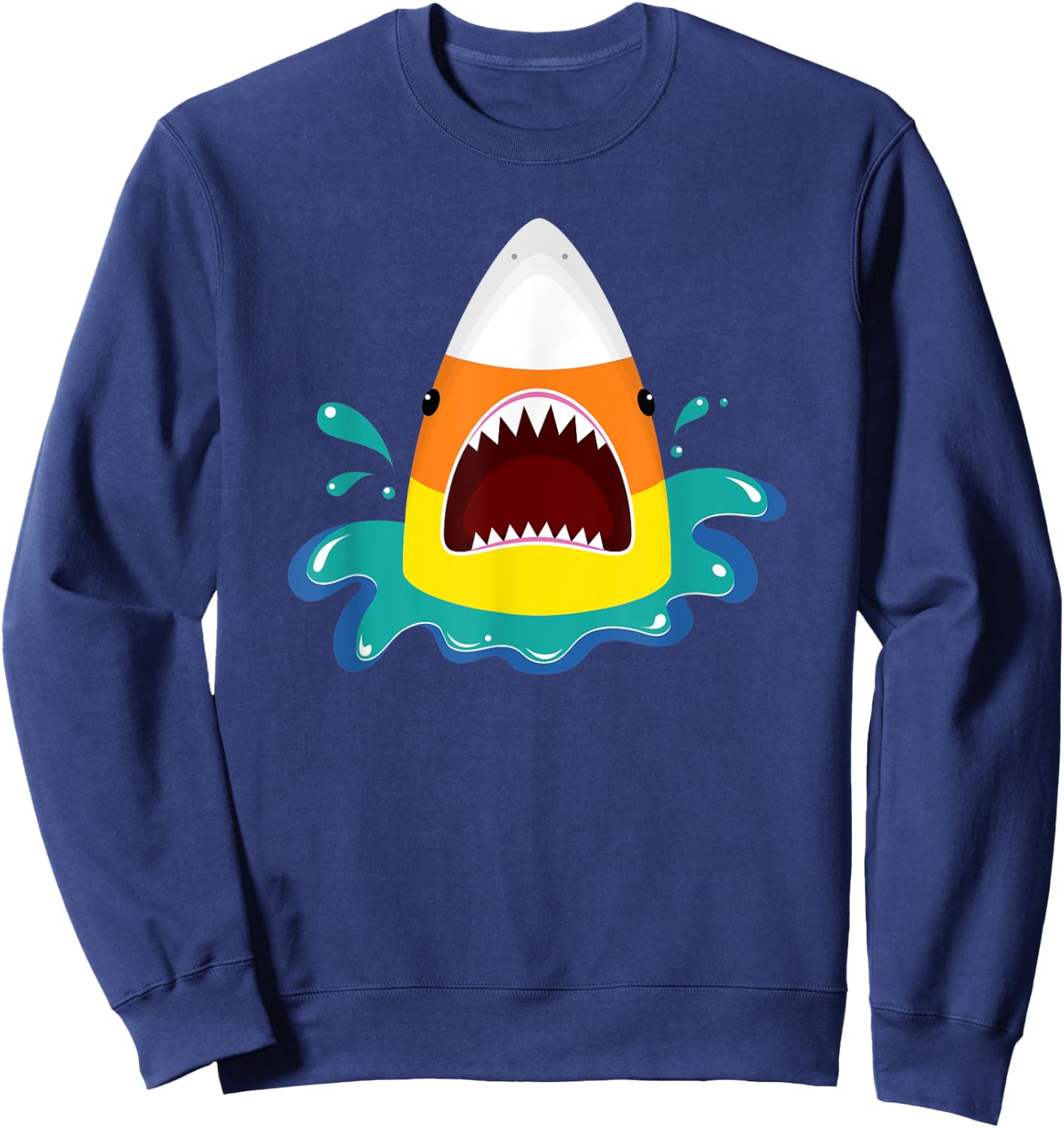 Halloween Candy Corn Shark Sweatshirt - Sweatshirt | Navy