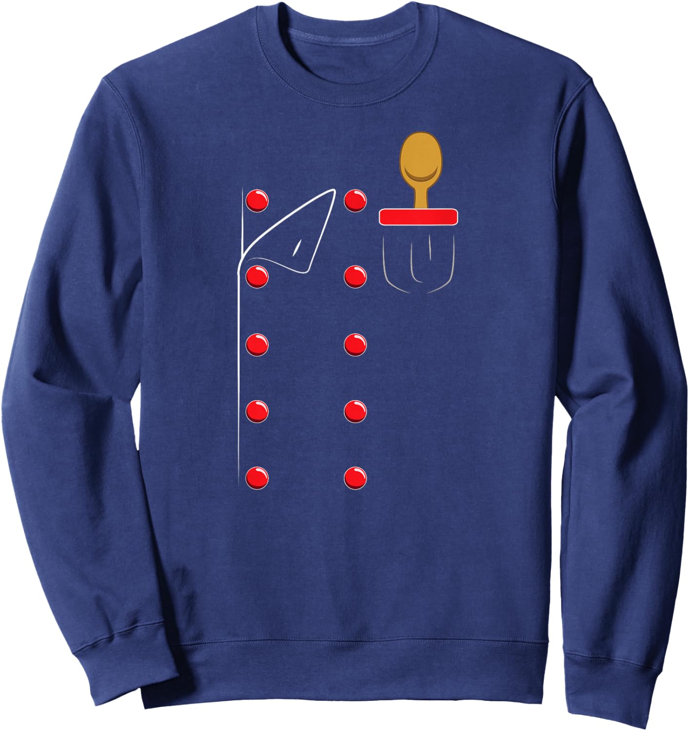 Chef Uniform Jacket Faux Cook Cooking Sweatshirt - Sweatshirt | Navy
