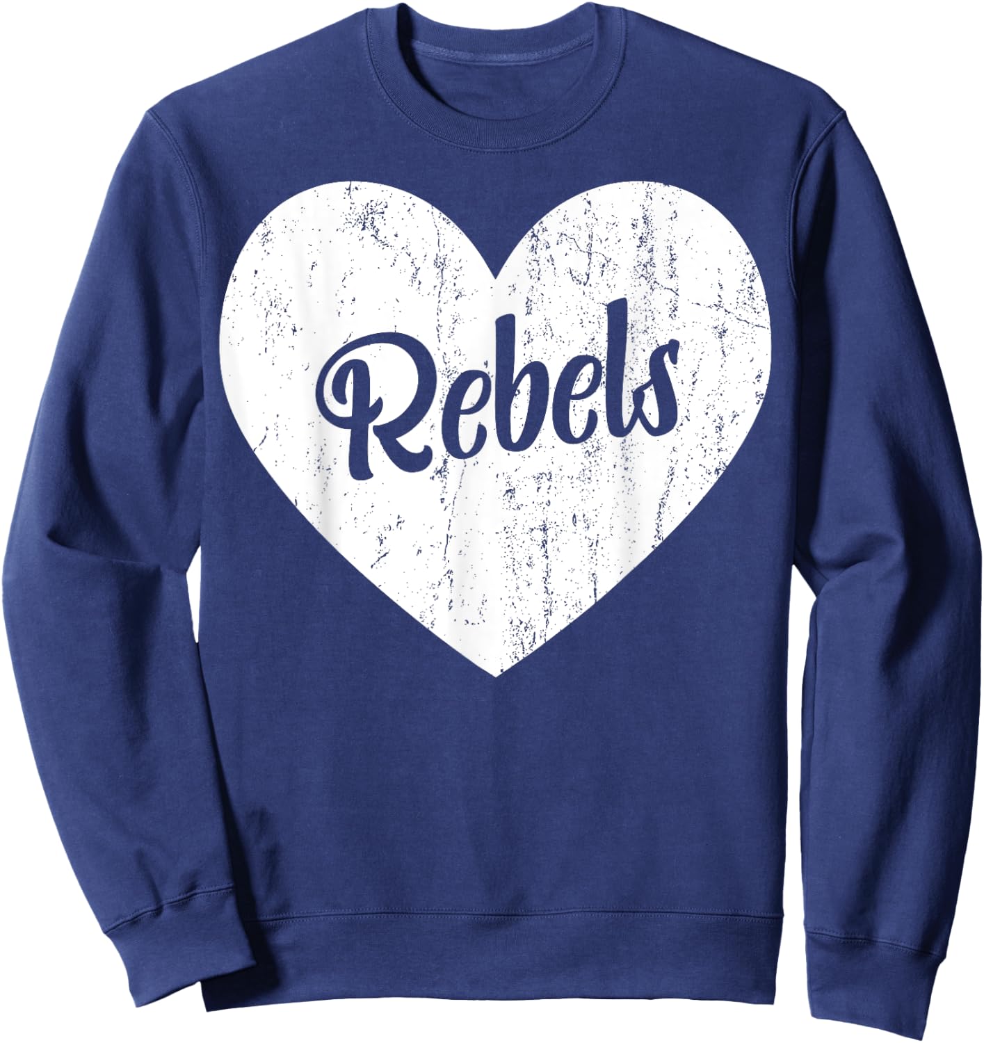 Rebels School Sports Fan Team Spirit Mascot Cute Heart Gift Sweatshirt - Sweatshirt | Navy