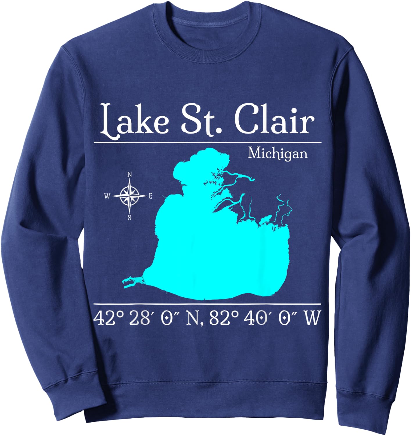 Lake St. Clair, Michigan Sweatshirt - Sweatshirt | Navy