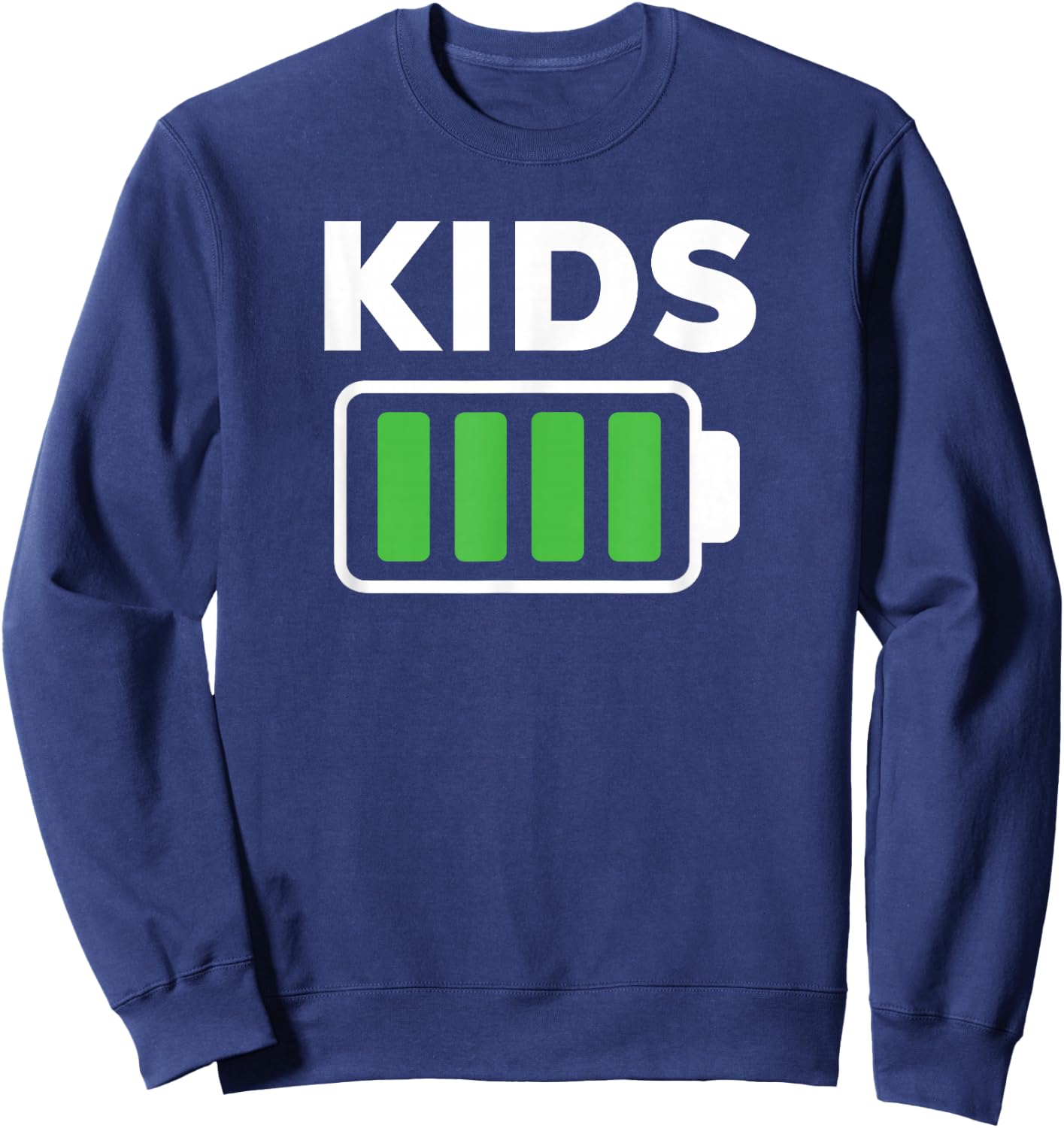 Kids Full Battery Shirt for Boys Girls Sarcastic Matching Sweatshirt - Sweatshirt | Navy