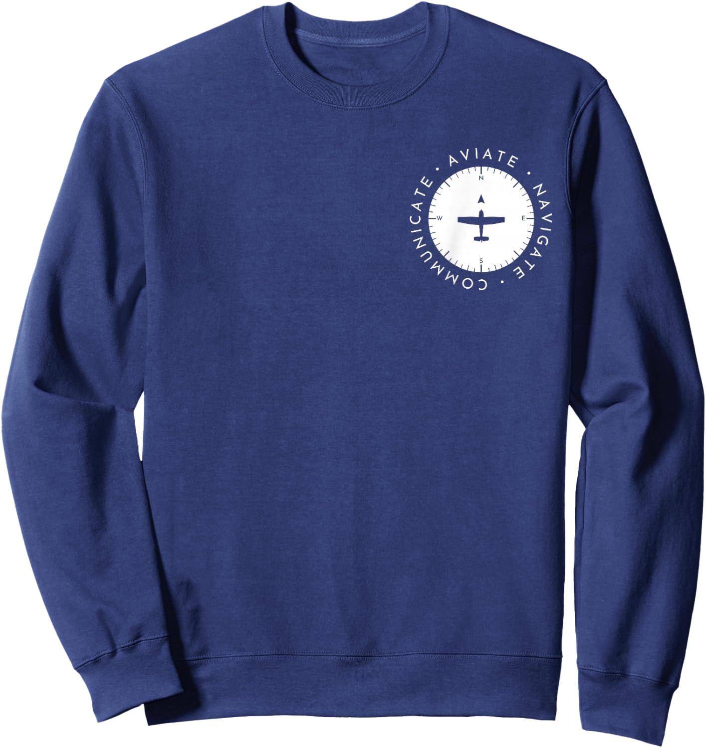 Modern Aviator Pilot Aviate, Navigate Communicate Heading Sweatshirt - Sweatshirt | Navy