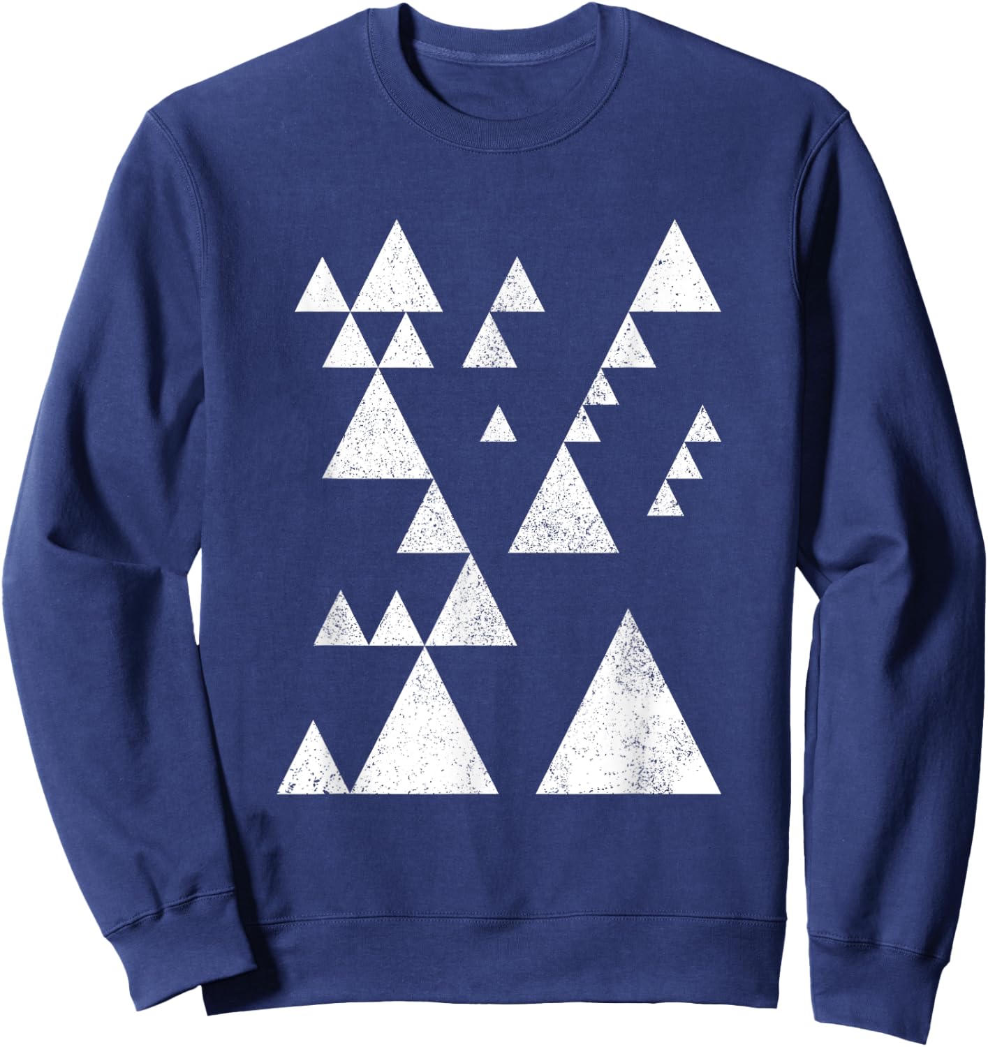 Geometric Triangles Shapes Geometry Abstract Art Distressed Sweatshirt - Sweatshirt | Navy