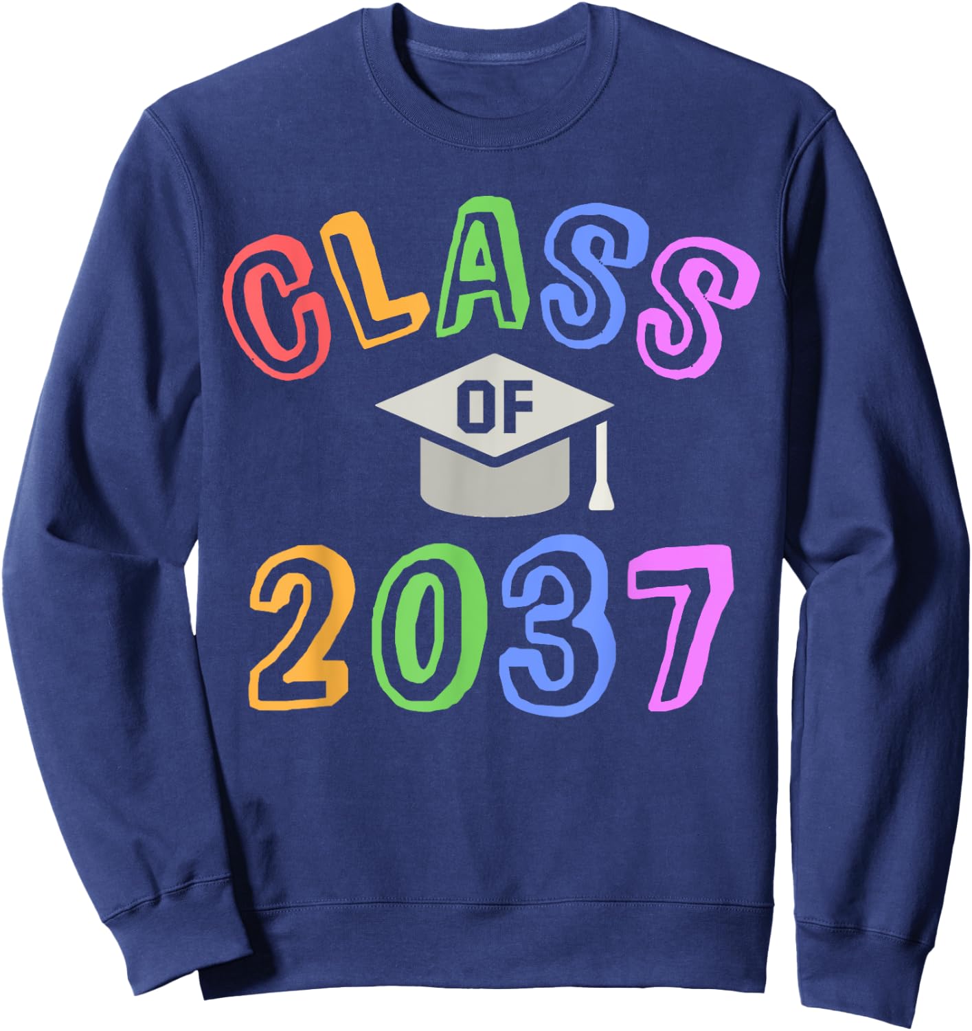 Future CLASS of 2037 Graduation Year Preschool Kids Pre-K Sweatshirt - Sweatshirt | Navy