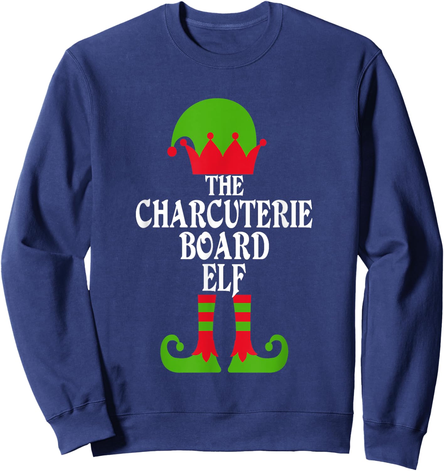 Charcuterie Board Elf Christmas Sweatshirt - Sweatshirt | Navy