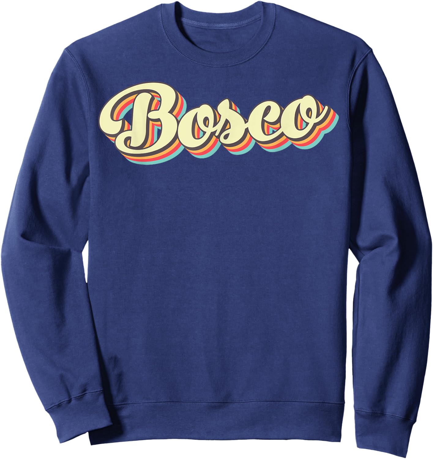 Bosco Retro Art Baseball Font Vintage Sweatshirt - Sweatshirt | Navy