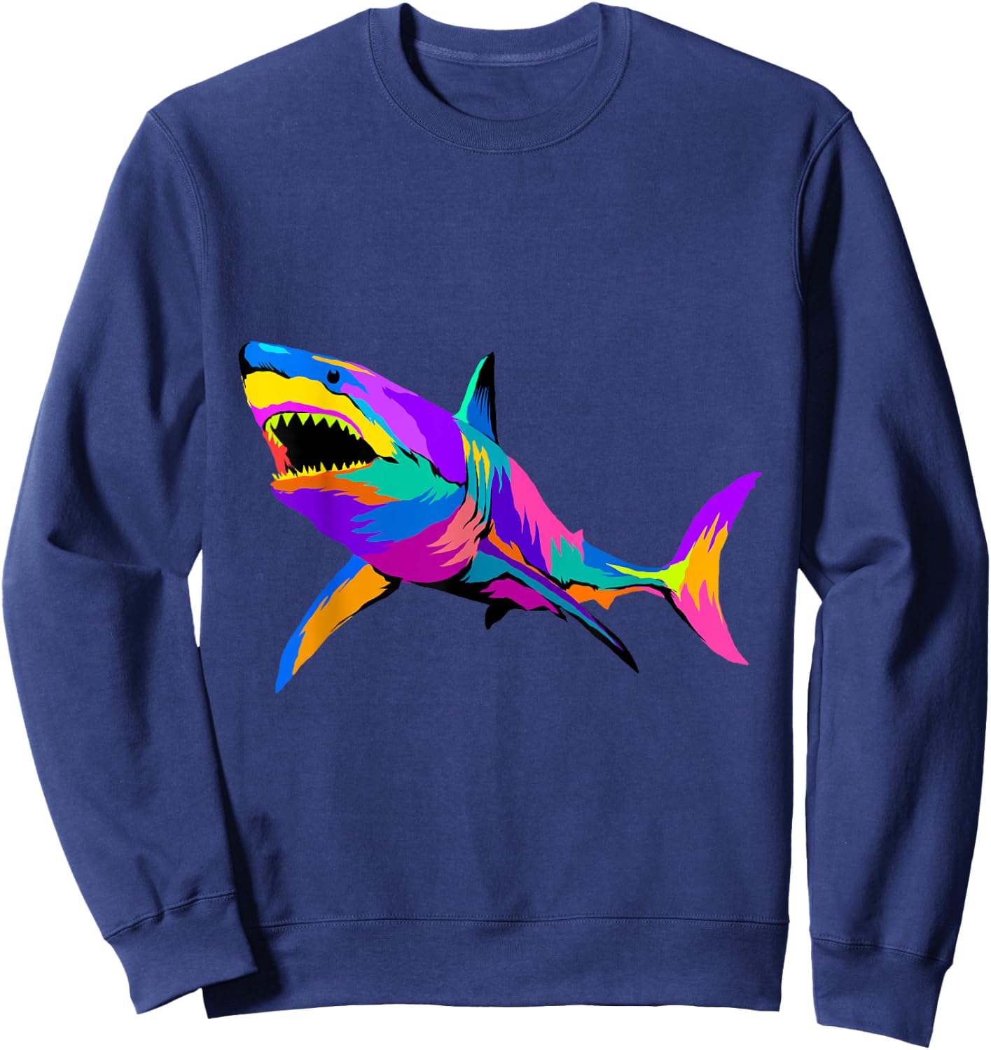 Pop Art Shark Shirt Marine Biology Sea Animal Shark Lover Sweatshirt - Sweatshirt | Navy