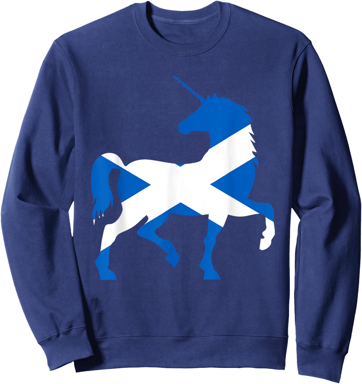 Scotland Flag Unicorn Scot Tartan Plaid Day Scottish Unicorn Sweatshirt - Sweatshirt | Navy