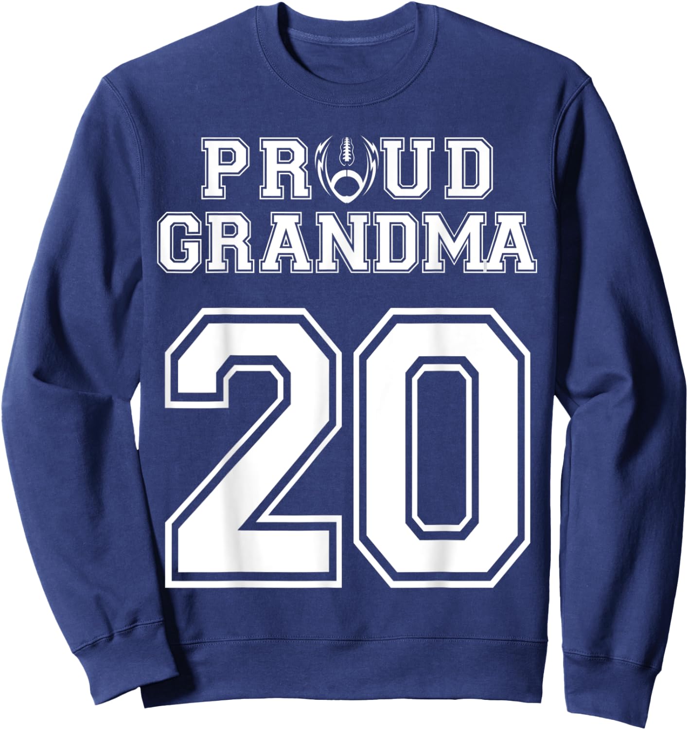 Custom Proud Football Grandma Number 20 Personalized Women Sweatshirt - Sweatshirt | Navy