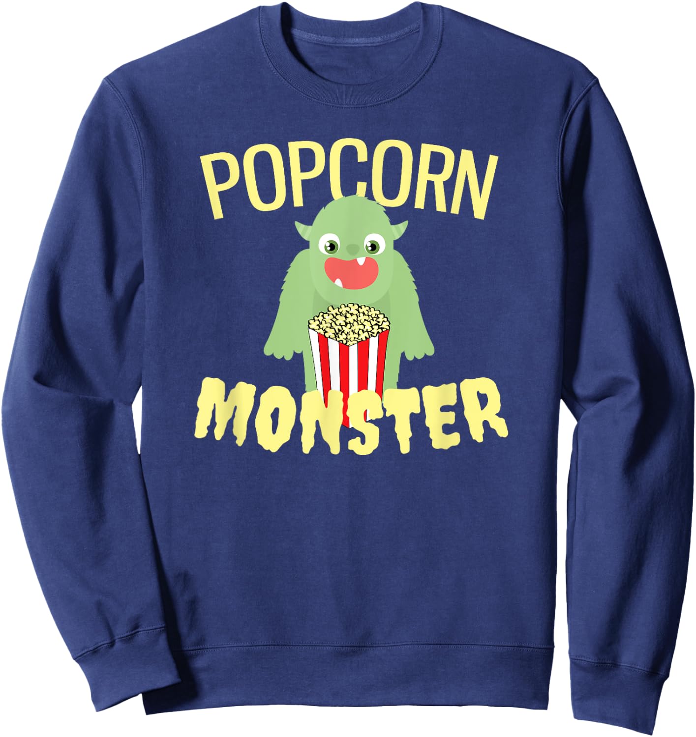 Funny popcorn monster Sweatshirt - Sweatshirt | Navy