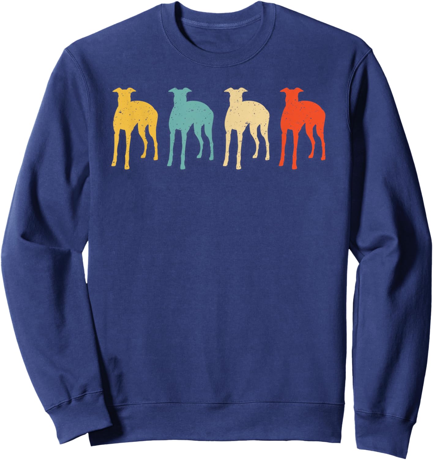 Greyhound Vintage Retro Dog Pet Racer Lover 60s 70s Gift Men Women Kids Sweatshirt - Sweatshirt | Navy