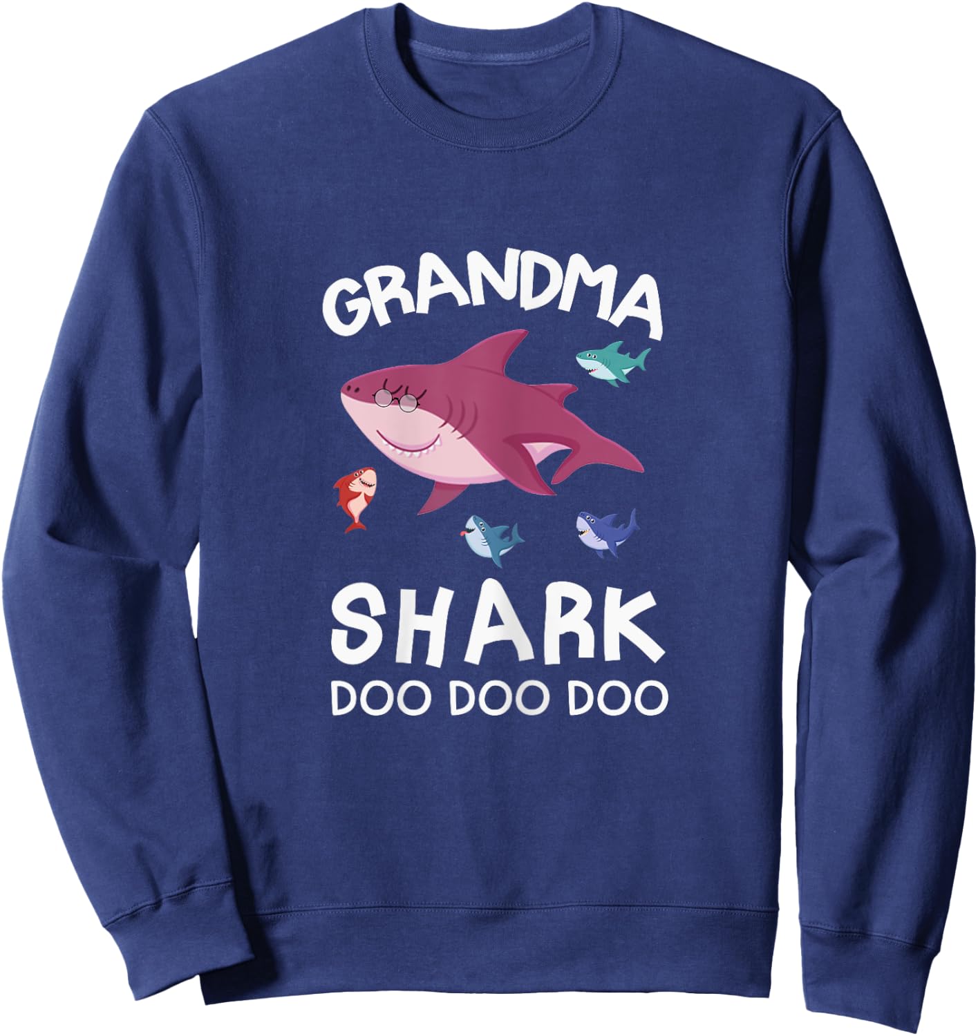 Funny Grandma Shark Gorgeous Grandma Day Sweatshirt - Sweatshirt | Navy