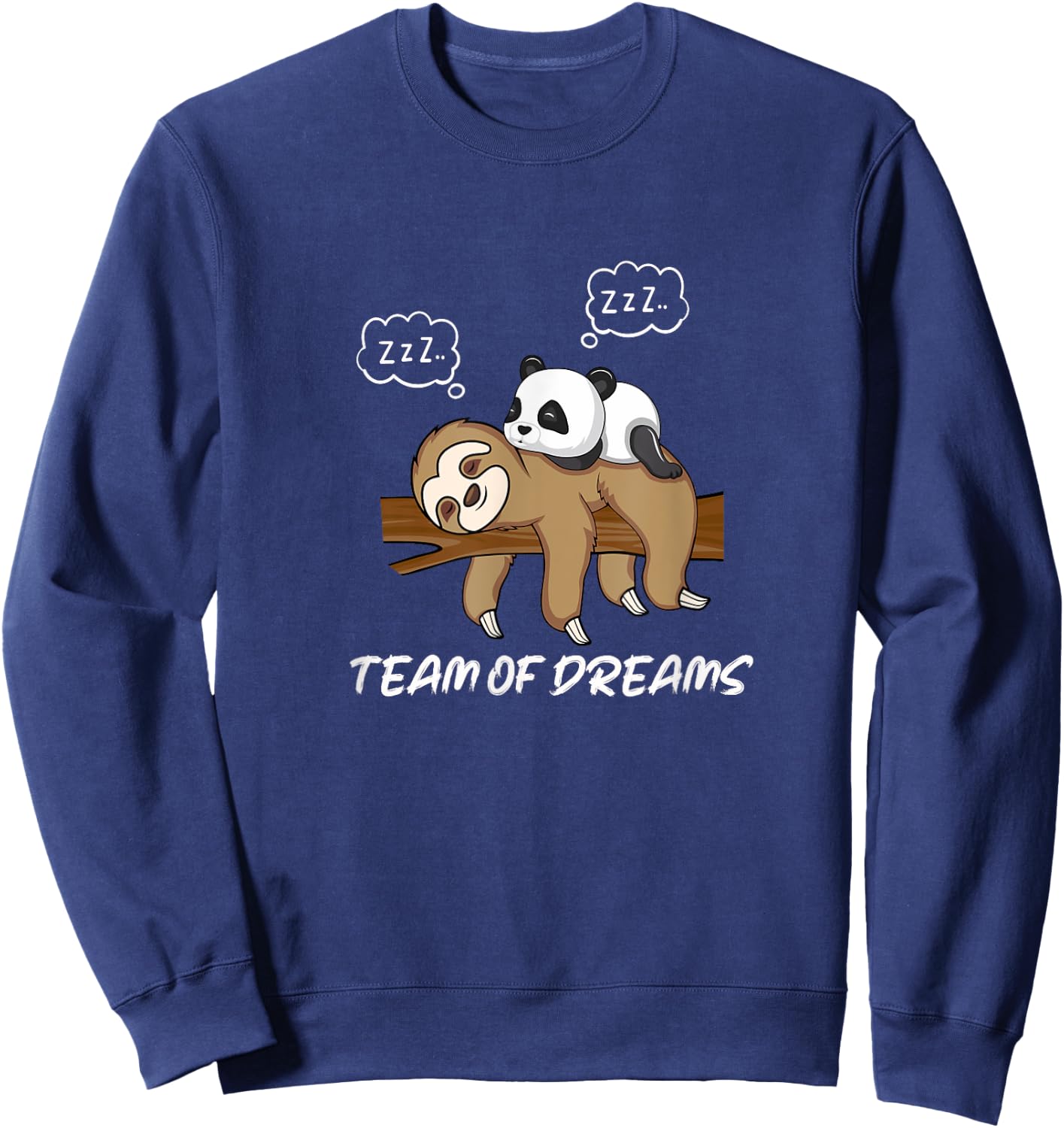 Little Panda Sleeping on Sloth Snoring Team Sweatshirt - Sweatshirt | Navy